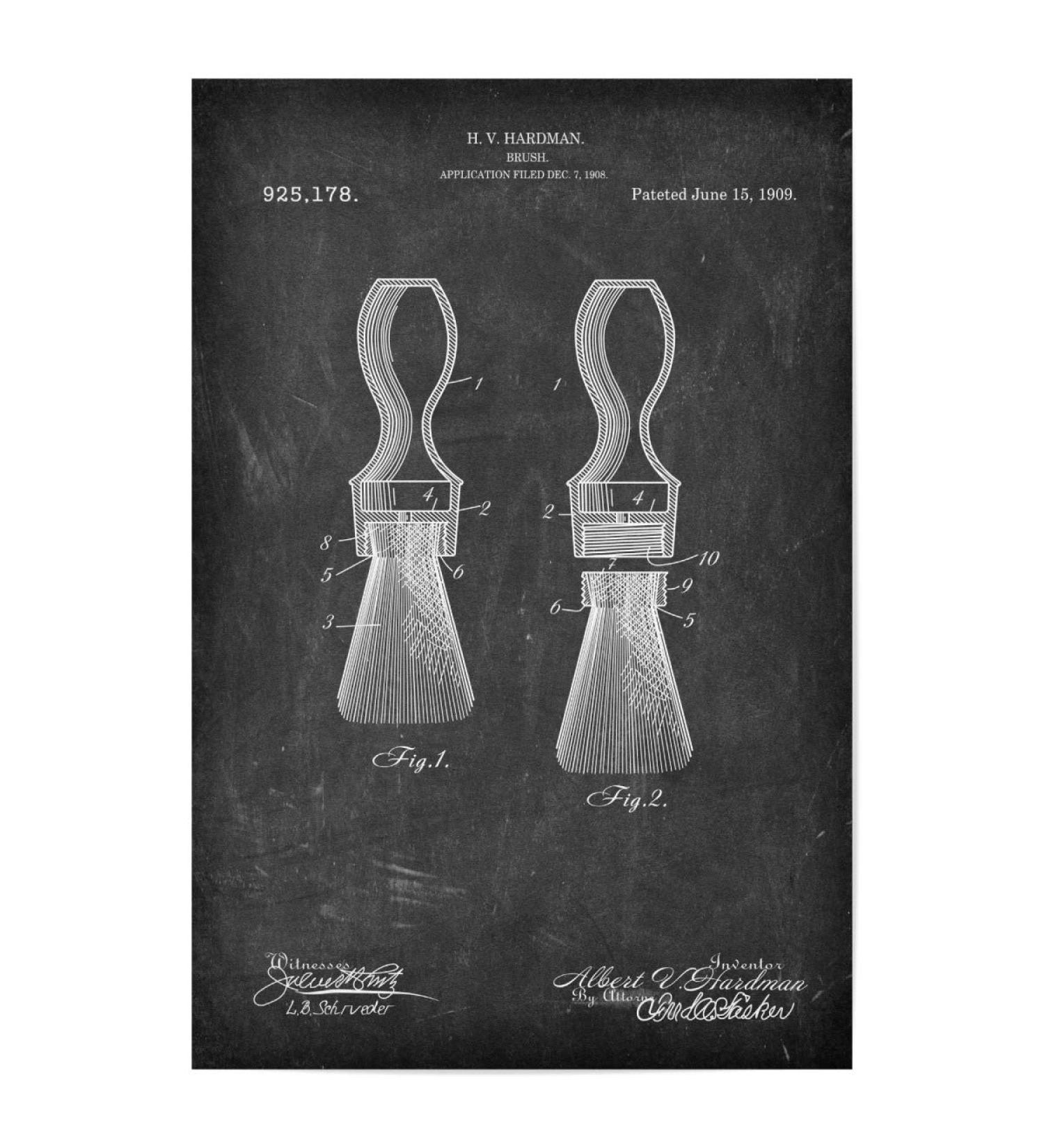 Buy ArtboxONE 75x50 cm Abstract Shaving Brush Patent Poster | Unique Barber Hair Art for Your Space - International Shipping Available - Buy Online on GoSupps.com