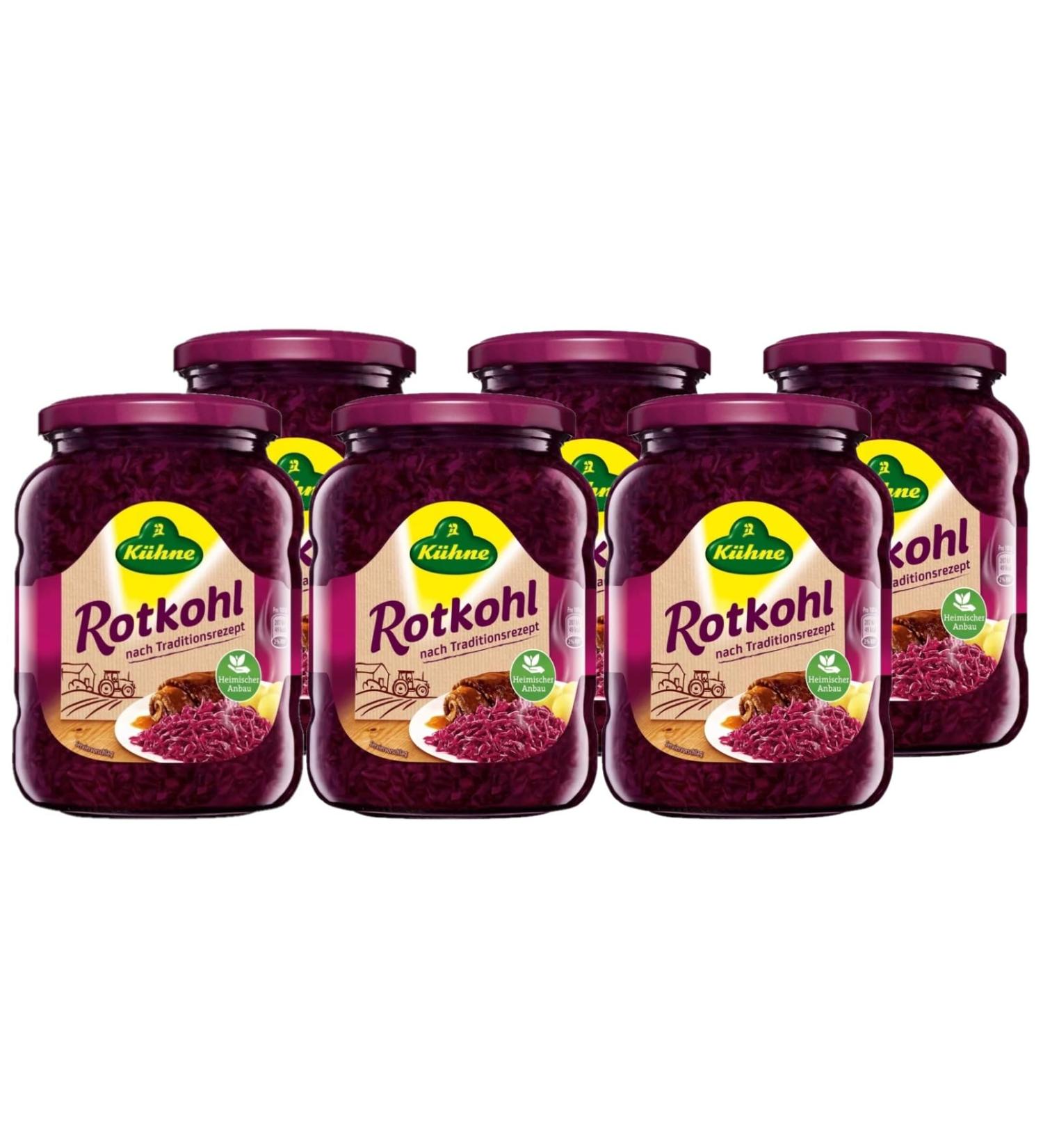 K hne Red Cabbage - Traditional Recipe 6 x 680g | Authentic German Sauerkraut for International Shipping - Buy Online on GoSupps.com