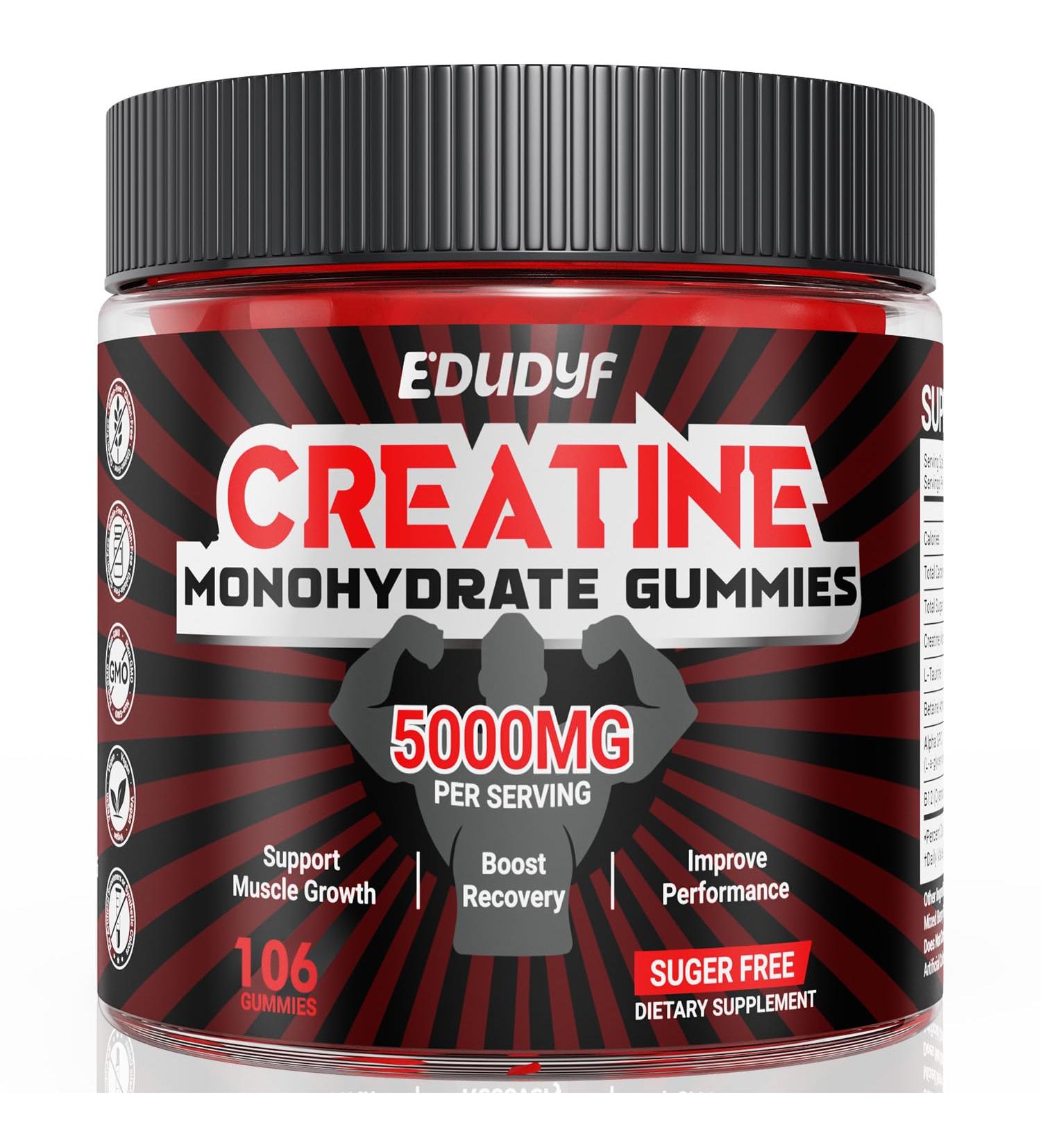 Creatine Monohydrate Gummies for Man and Woman Energy Support 106 Gummies