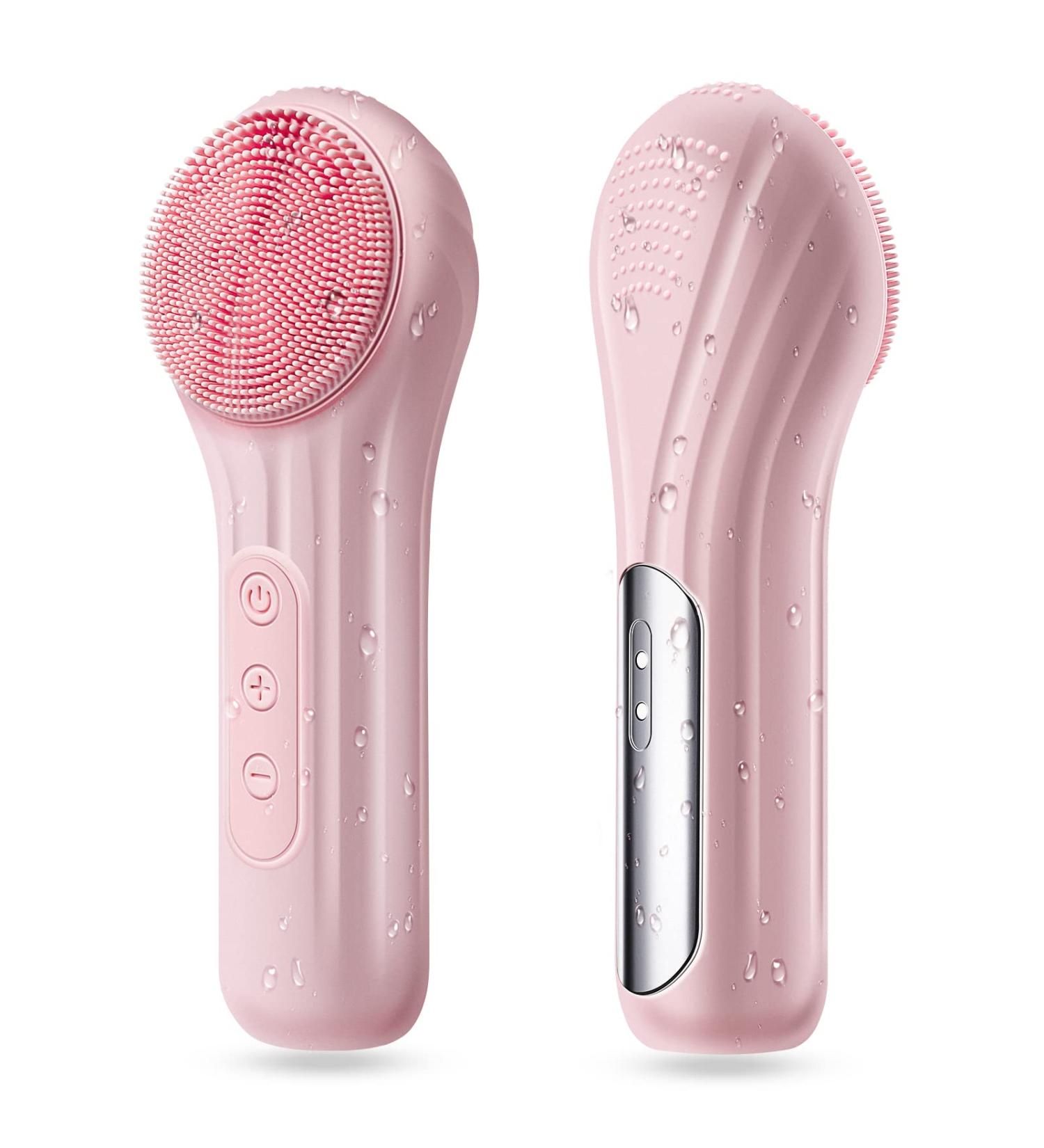 Silicone Face Scrubber Electric Facial Cleansing Brush Skincare Tools with Magnet Charger for Deep Cleaning|Gentle Exfoliating|Massaging (Pink) - Buy Online on GoSupps.com