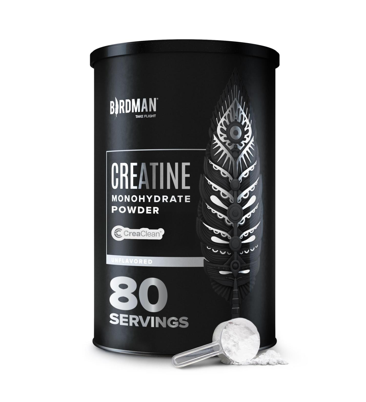BIRDMAN Micronized Creatine Monohydrate Powder Muscle Recovery Caffeine Free Creatine Pre Workout Vegan Post Workout Gluten Free Sugar Free | 80 Servings (5 Grams Each) | 0.8lb 80 Servings (400 g) Powder - Buy Online on GoSupps.com