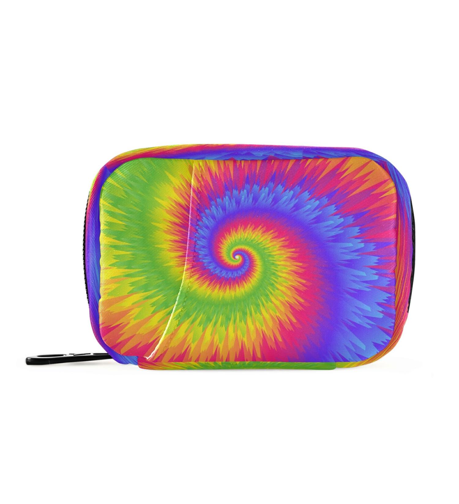 Weekly 7 Day Pill Case Bag - Travel Pill Organizer with 8 Small Pill Boxes | Colorful Tie Dye Design - Buy Online on GoSupps.com