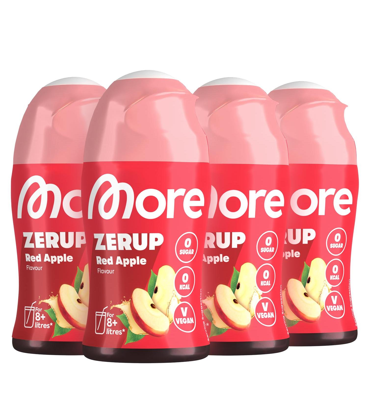 Buy More Zerup Red Apple Sugar-Free Syrup 4x65ml - Zero Calories Vegan & Made in Germany - Perfect for 32L of Drink - Buy Online on GoSupps.com