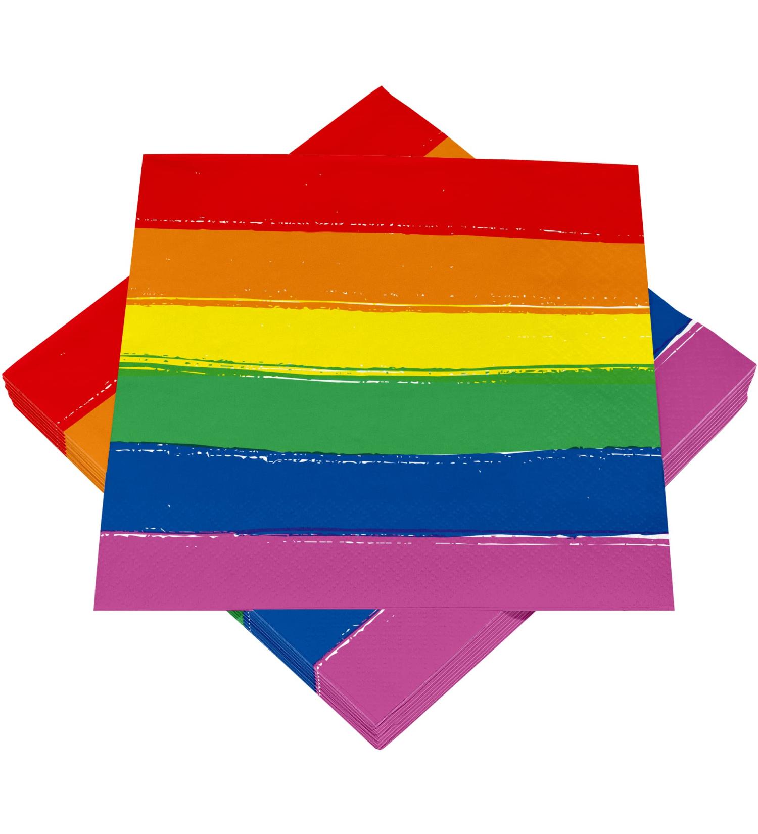 HEKU 100 napkins 3-layer 33x33cm rainbow suction-strong and practical packaged ideal for weddings anniversaries and special occasions 33x33cm Rainbow