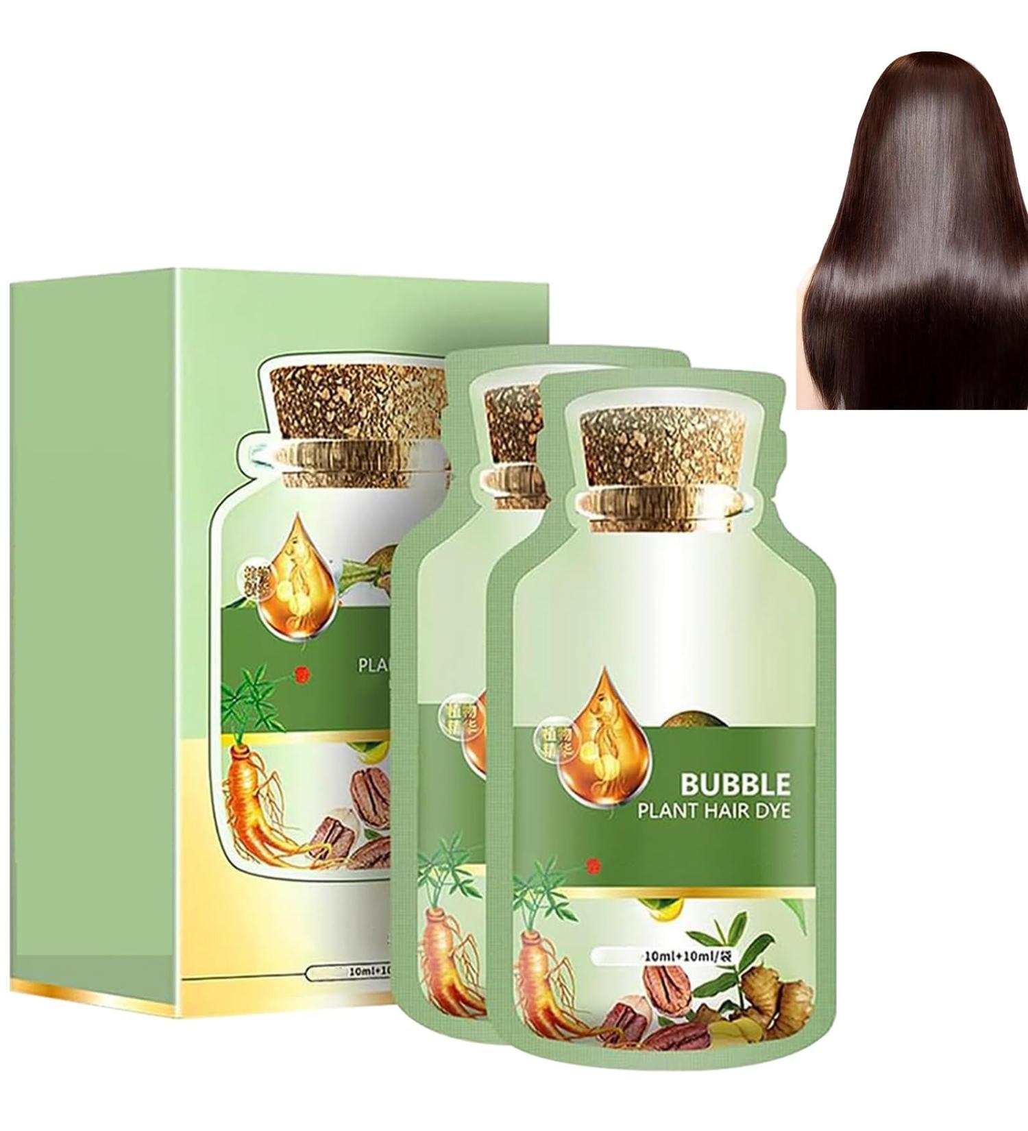 KOAHDE Natural Plant Bubble Hair Dye Hair Dyeing Cream Natural Plant Hair Dye Shampoo Bubble Plant Hair Dye Natural Plant Hair Dye Shampoo Botanical Plant Bubble Hair Dye 20ml*10PC Black Brown - Buy Online on GoSupps.com