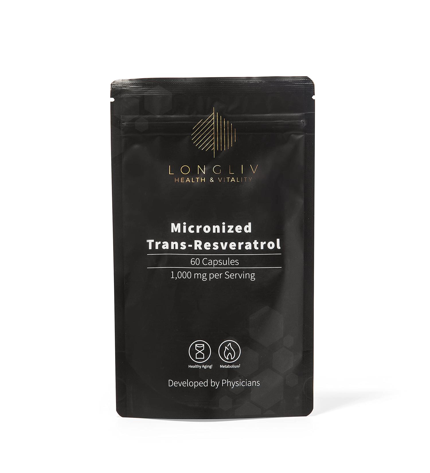 Resveratrol Supplement Advanced Trans Resveratrol Capsules Micronized Resveratrol 1000mg Against Inflammation and Oxidative Stress Physician-Developed Resveratrol Capsules 60 Capsules - Buy Online on GoSupps.com