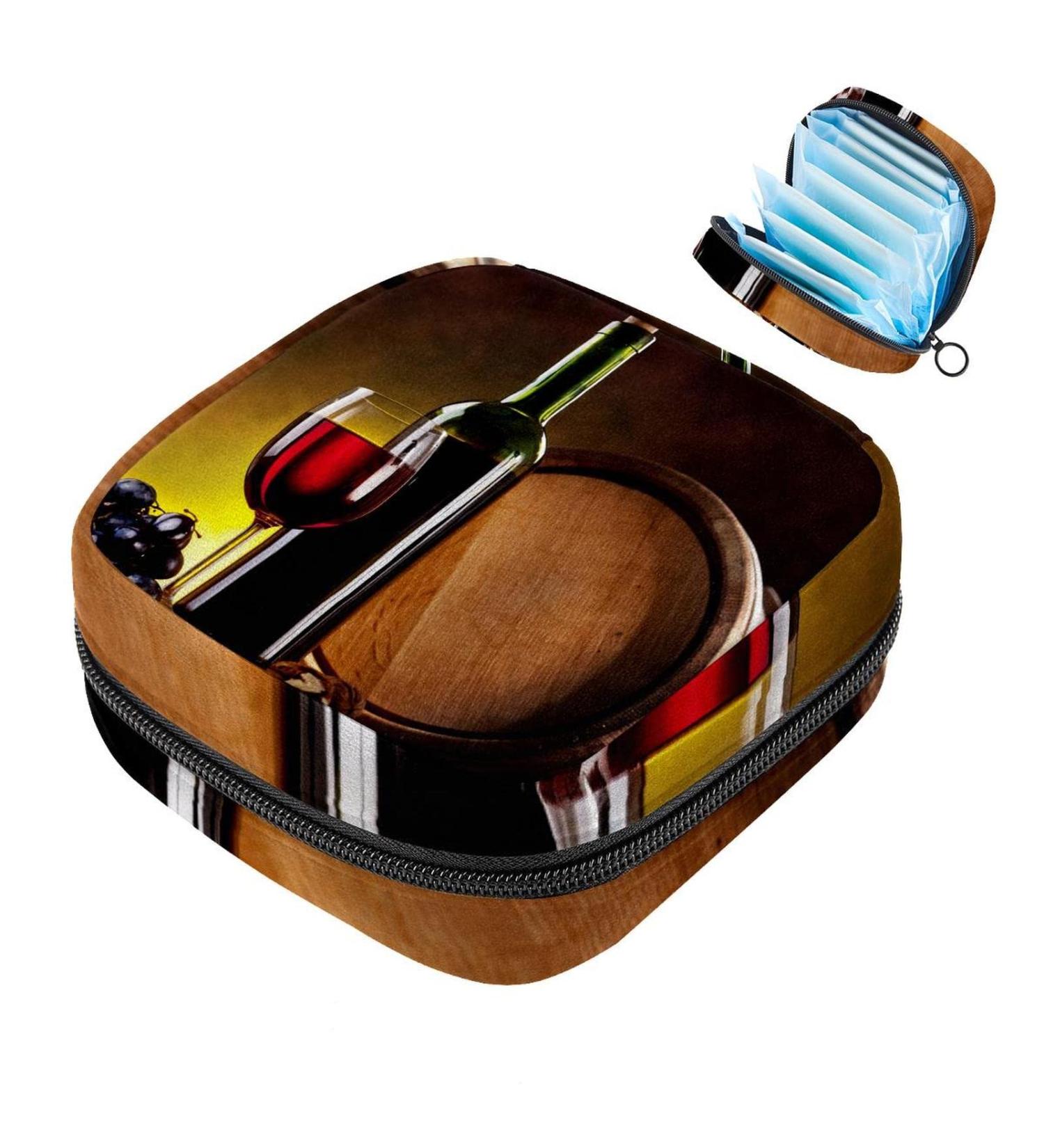 Portable Glass Wine Bottle Storage Bag for Women & Teenage Girls - Stylish Menstruation Cup Holder - Buy Online on GoSupps.com