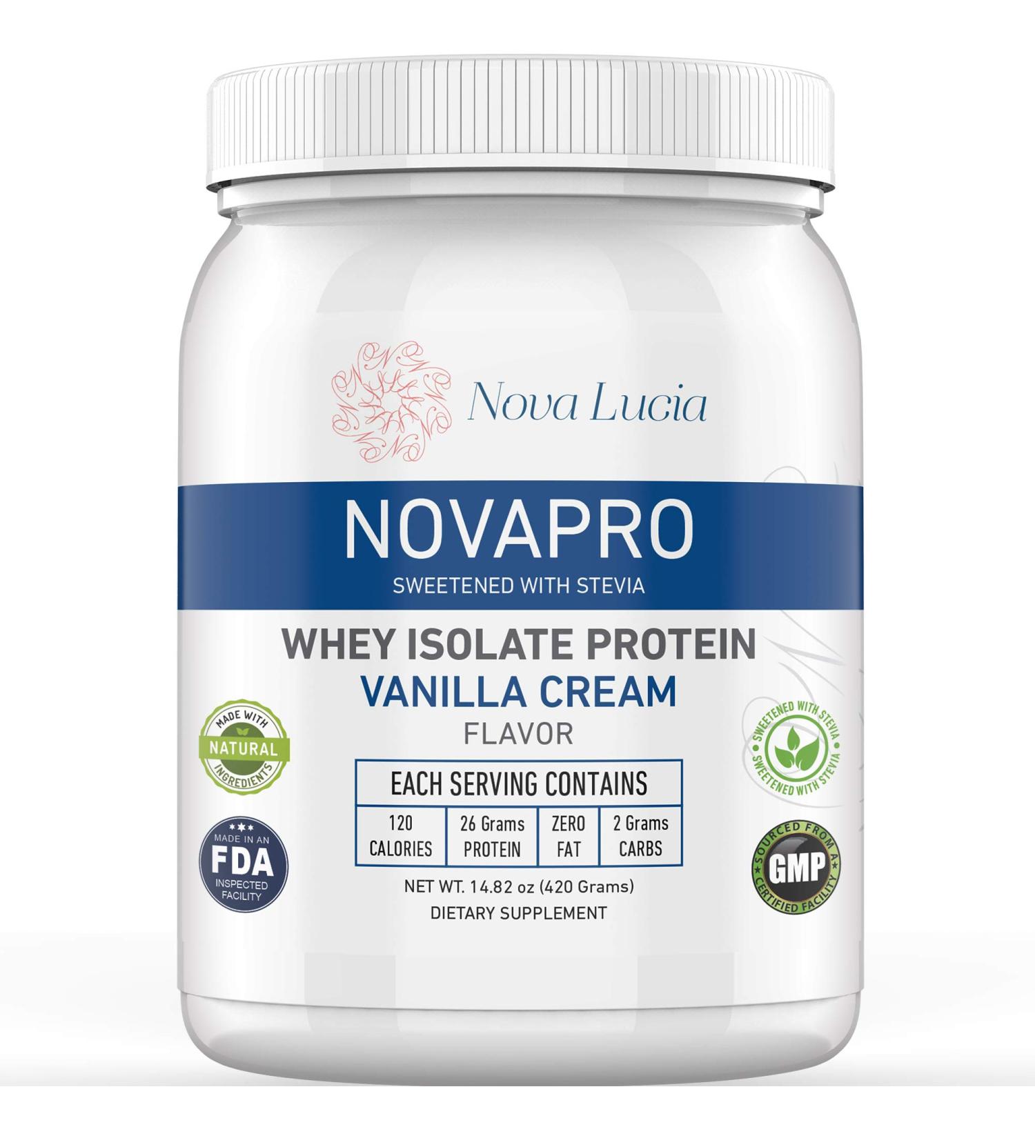 Vanilla Whey Isolate Protein Powder for Lean Muscle | Low Cholesterol & Calorie-Low Carb | 100% Non-GMO | Gluten-Free | 14.82 oz - Buy Online on GoSupps.com