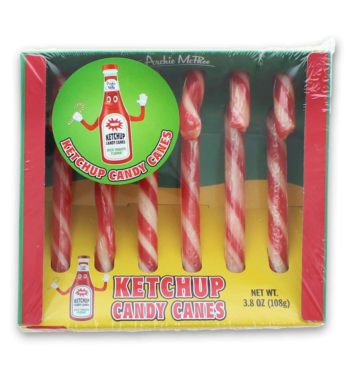 Archie McPhee Ketchup Flavored Candy Canes | 6 Piece Gift Set - Buy Online on GoSupps.com