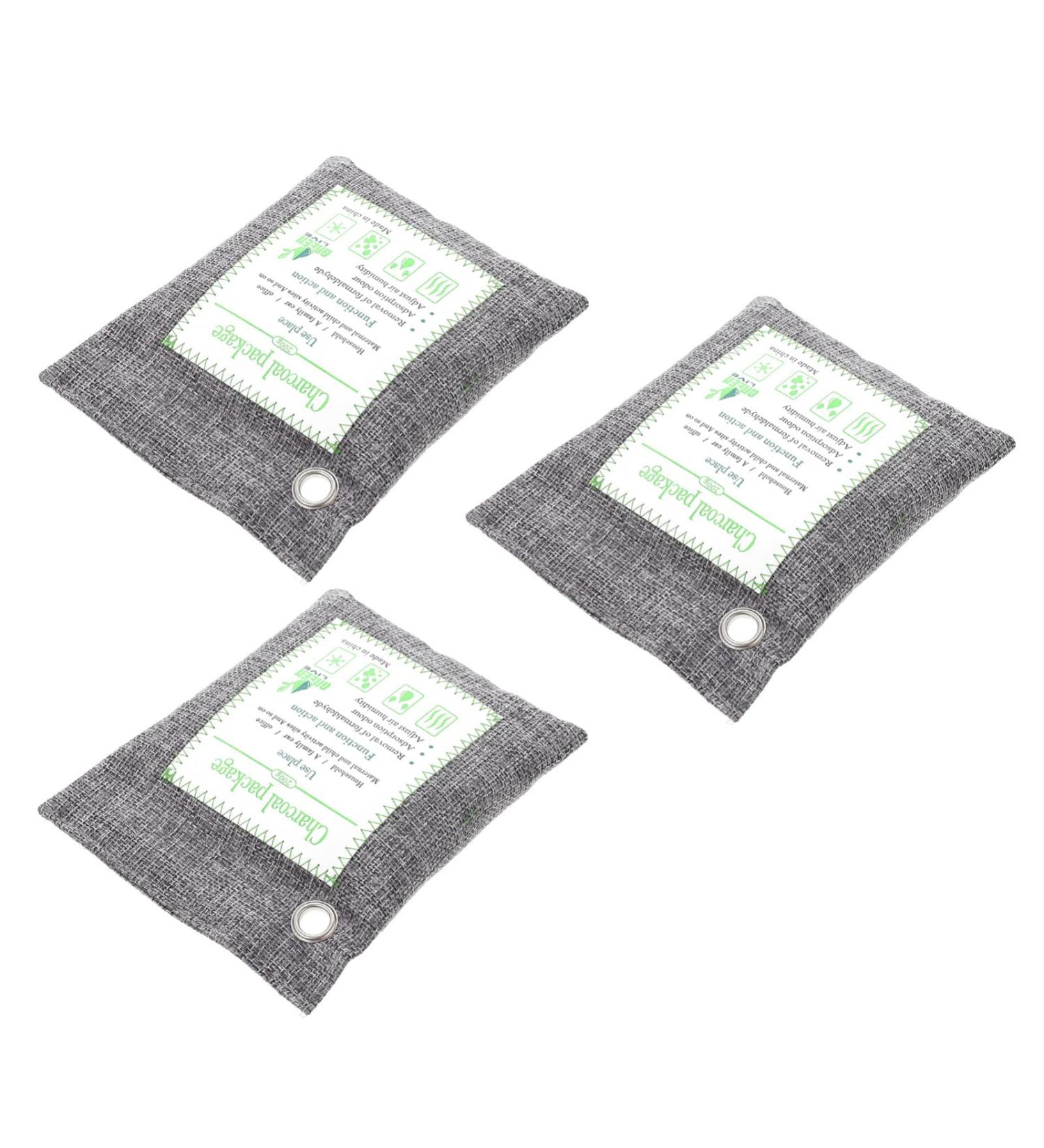 Fomiyes 3-Piece Charcoal Air Purification Bag Set - Natural Odor Absorber for Cars Shoes & Pet Areas - Buy Online on GoSupps.com