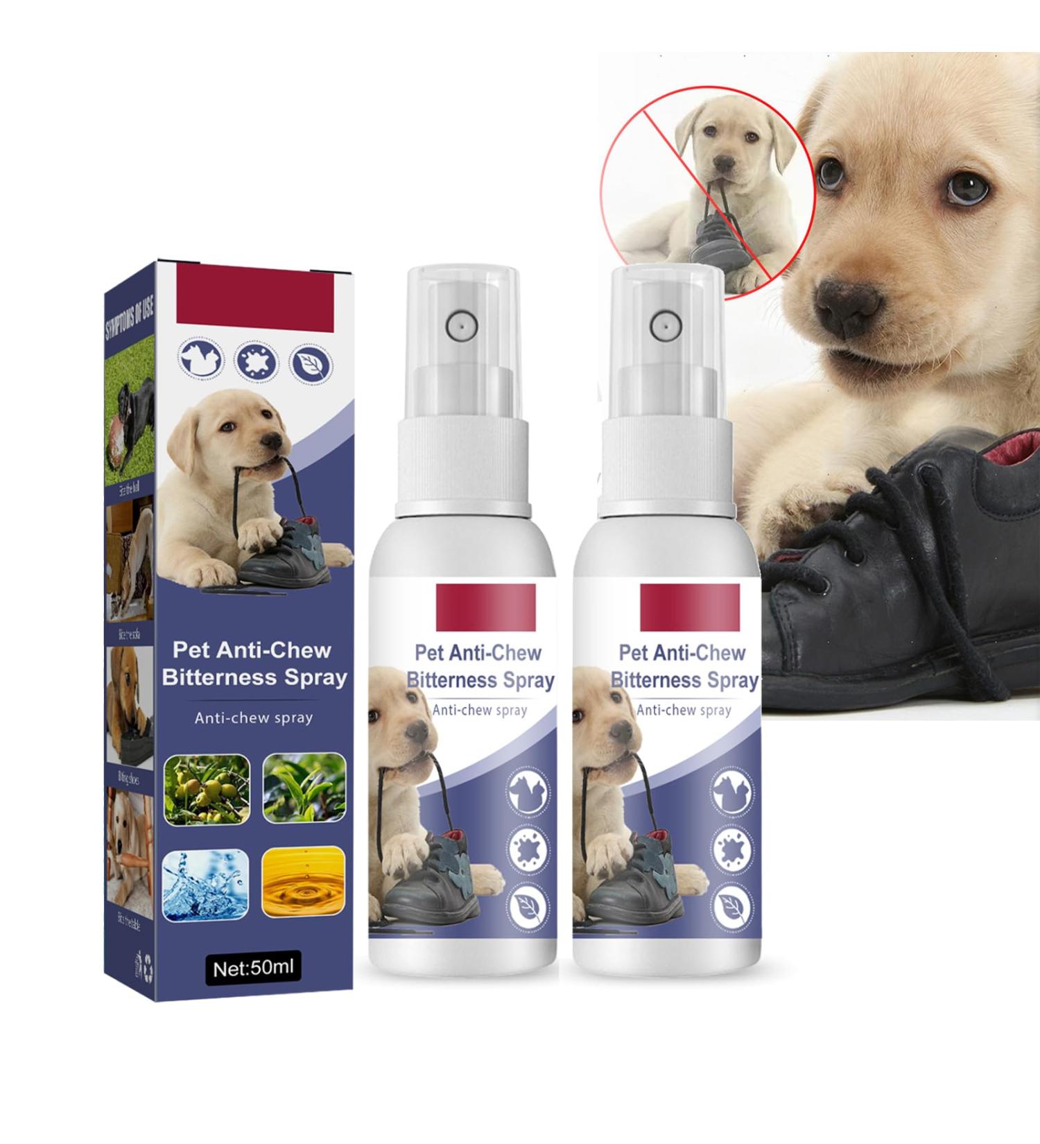 Keeoysie No Chew Spray for Dogs & Cats - 2Pcs Anti-Chew & Anti-Scratch Bitter Spray - Protect Furniture Clothes & Shoes - 50ml - Buy Online on GoSupps.com
