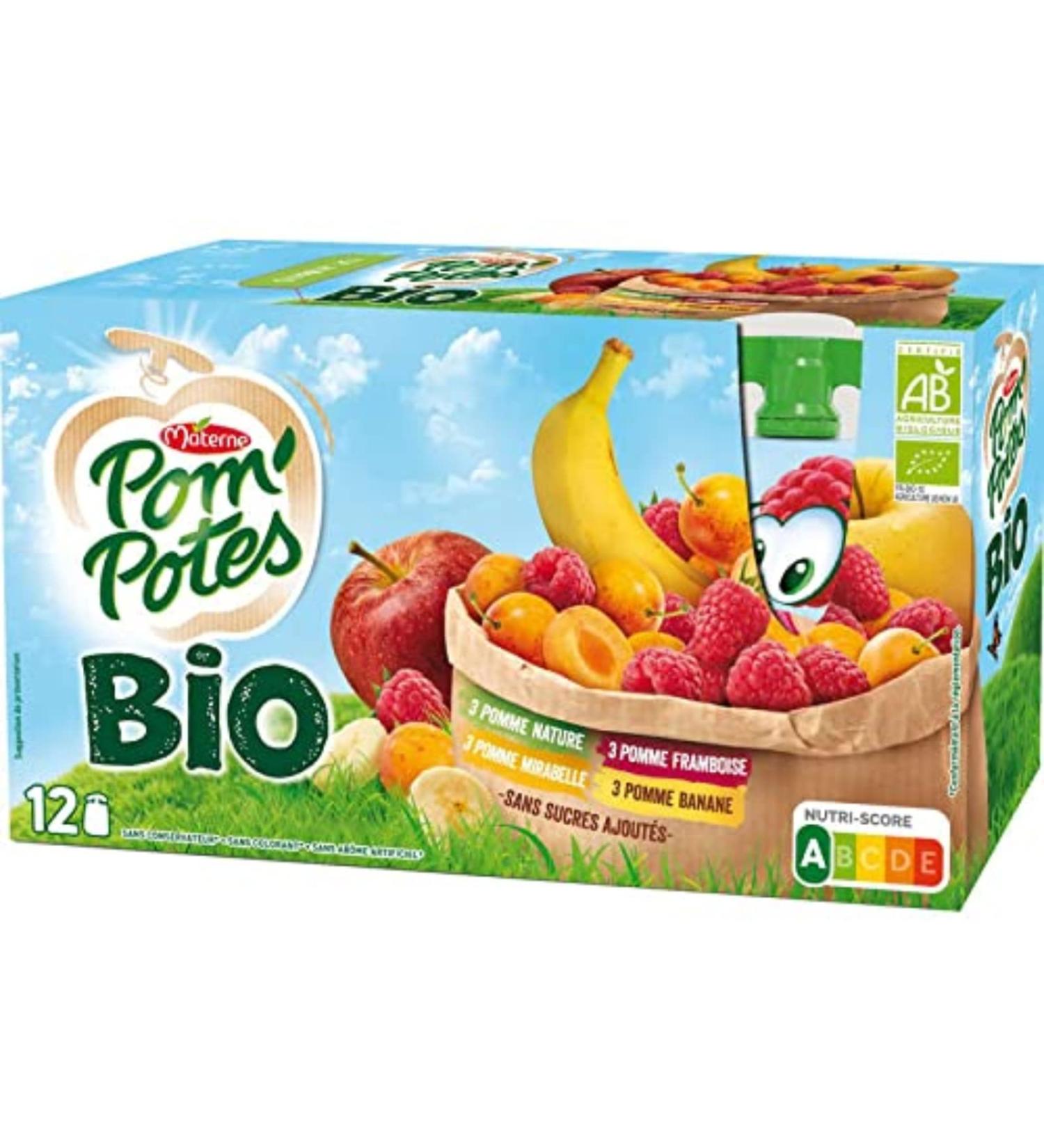 Andros Multi-variety compotes reduced in sugar - 12 90g pouches