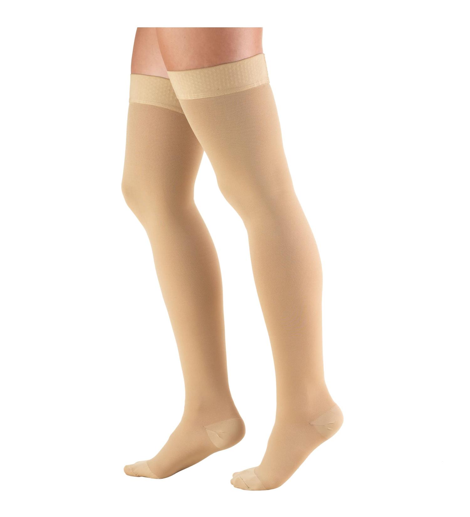 Truform Thigh High Compression Stockings for Men & Women - 15-20 mmHg Closed Toe Beige Large (1 Pair) | International Shipping Available - Buy Online on GoSupps.com