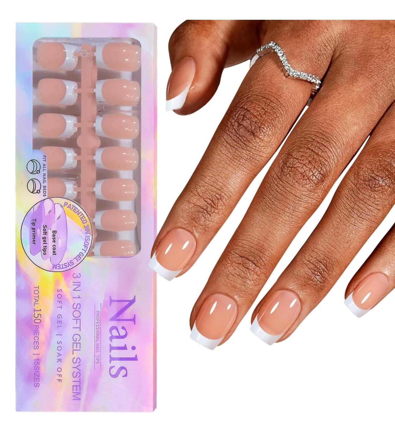 TQUXNGA Natural and Stylish French Manicure Nail Tips with Different Sizes Nail Art Tools and Accessories YS09 - Buy Online on GoSupps.com