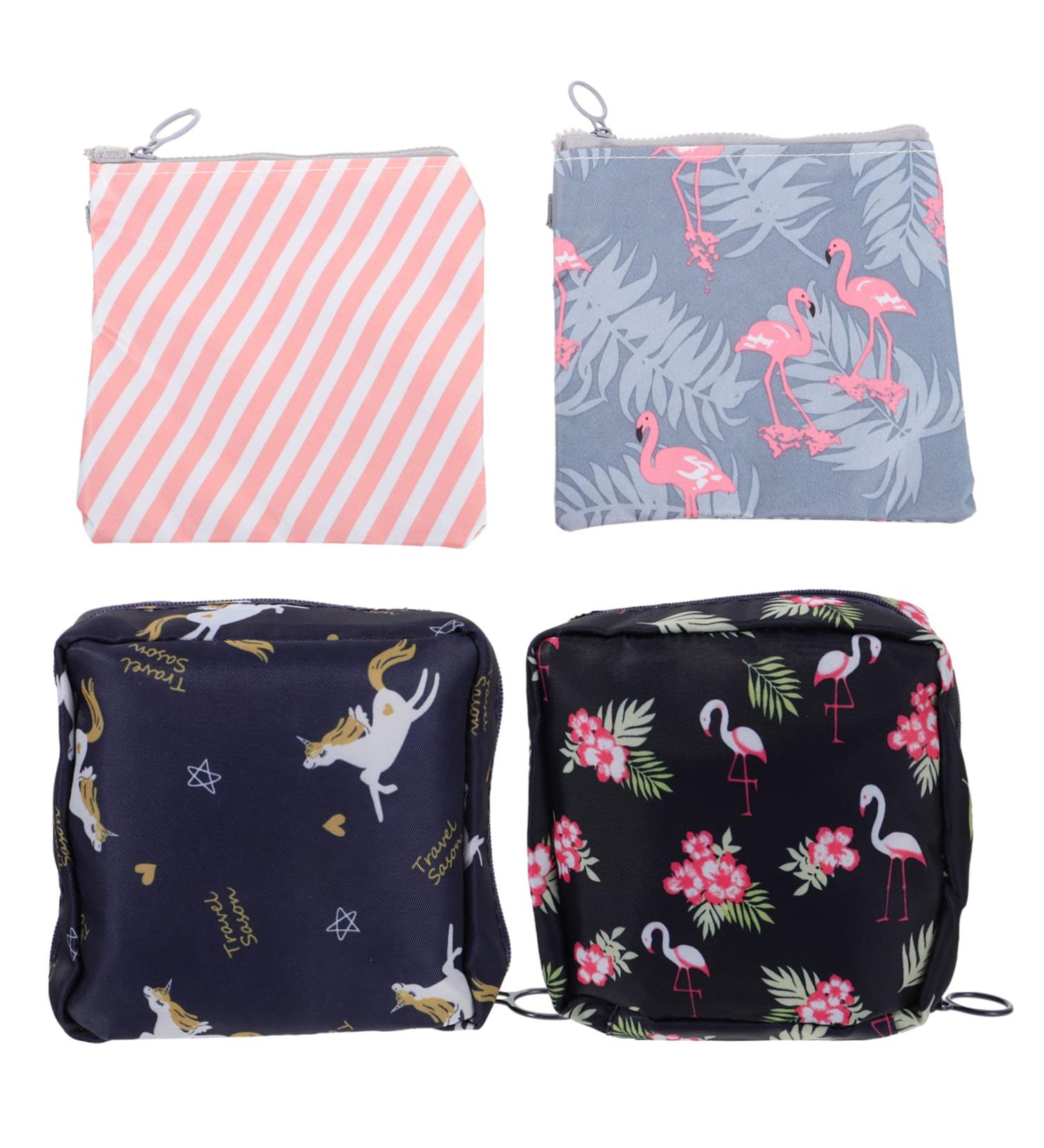 FOYTOKI 4pcs Napkin Storage Bag & Coin Purse | Multi-function Organizer for Menstrual Pads & Makeup | Suitable for Ladies & Child Care - Buy Online on GoSupps.com