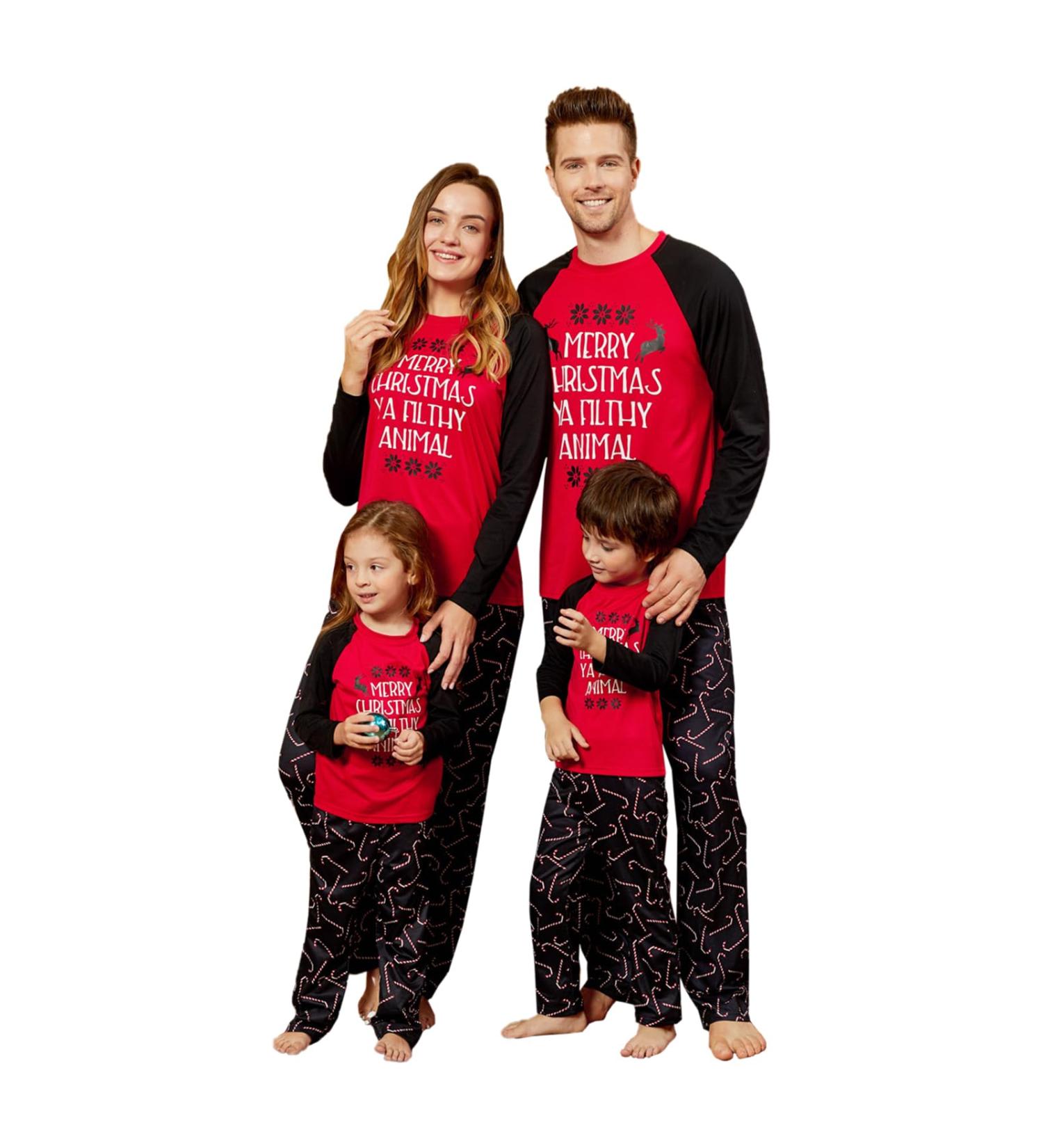 PatPat Family Matching Christmas Pajamas Set - Tree Snowflake & Letters Print Sleepwear for Men - XXL Red - Buy Online on GoSupps.com