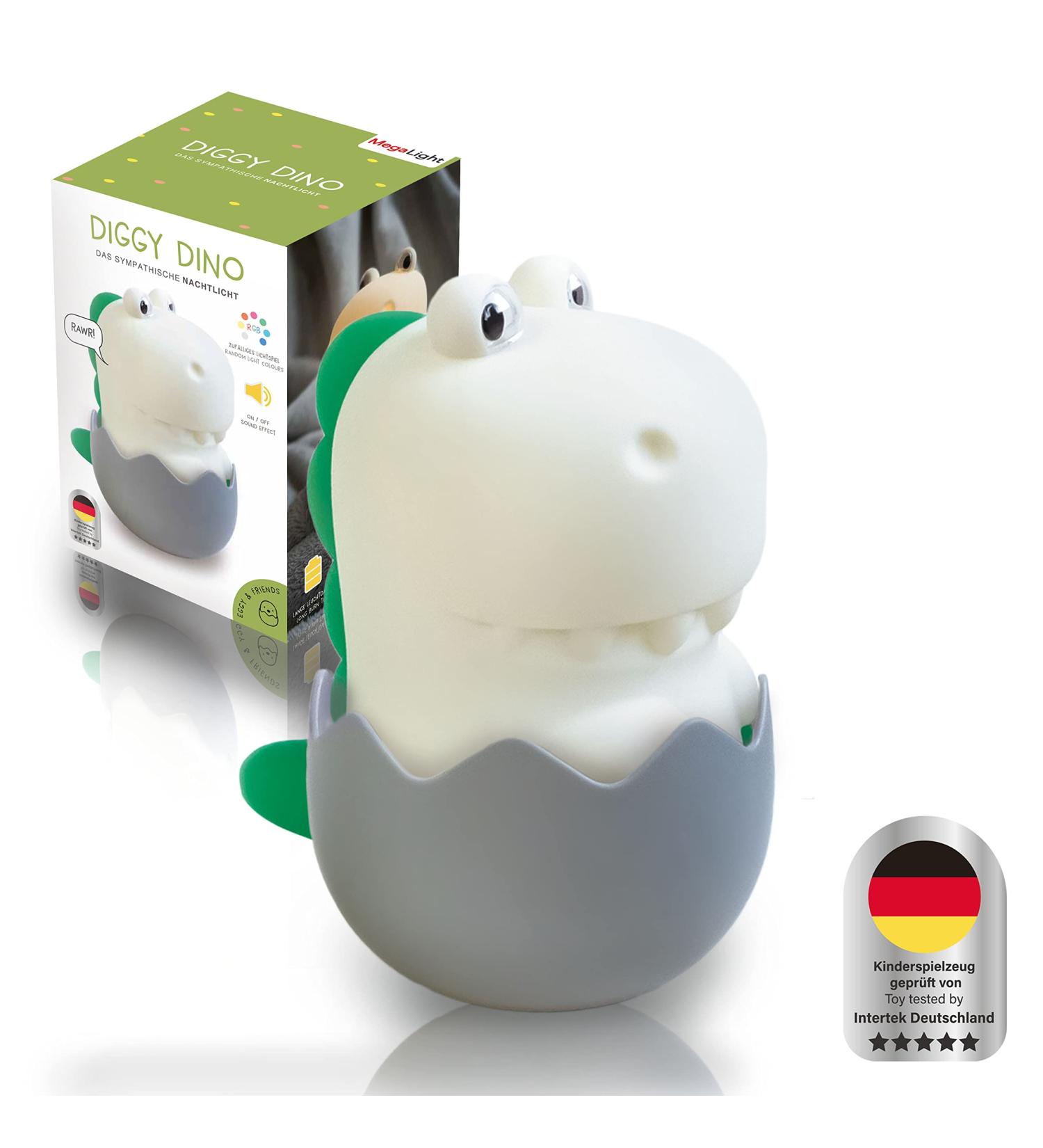 Megalight LED Nachlicht f r Kinder | Dimmbares Touch-Nachtlicht & Spielzeug | RGB Farbwechsel | USB-Nachtlampe mit Soundeffekt | Diggy Dino - Buy Online on GoSupps.com