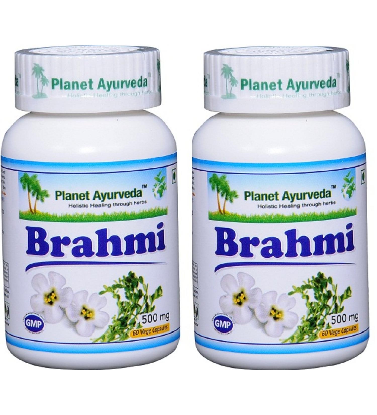 Planet Ayurveda Brahmi, 500mg Veg Capsules - 2 Bottles - Buy Online on GoSupps.com