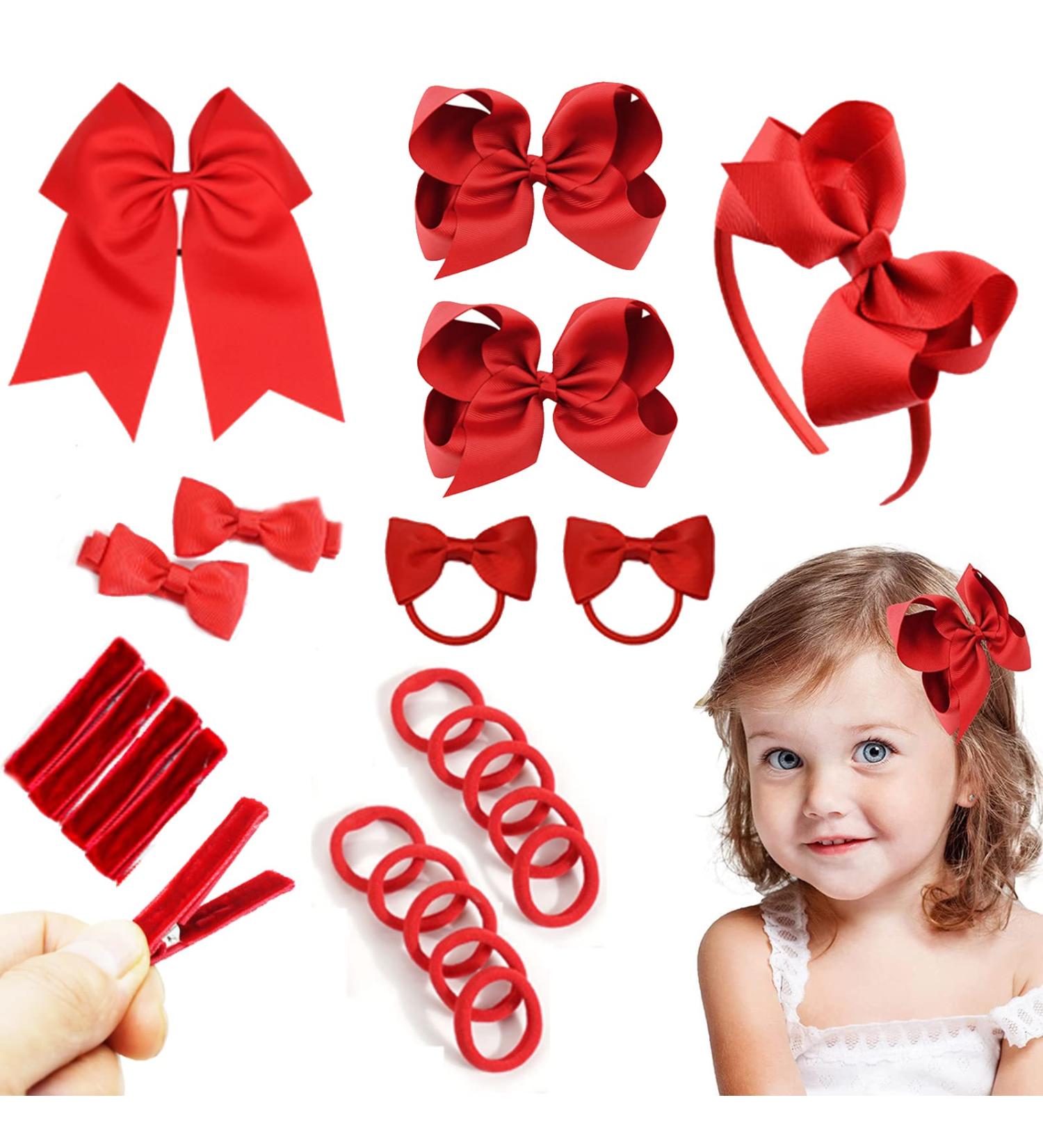 Shop Mufekum 22-Piece Red Hair Loop Set for Girls | Elastic Clips & Headbands | Stylish Hair Accessories Fast International Shipping! - Buy Online on GoSupps.com