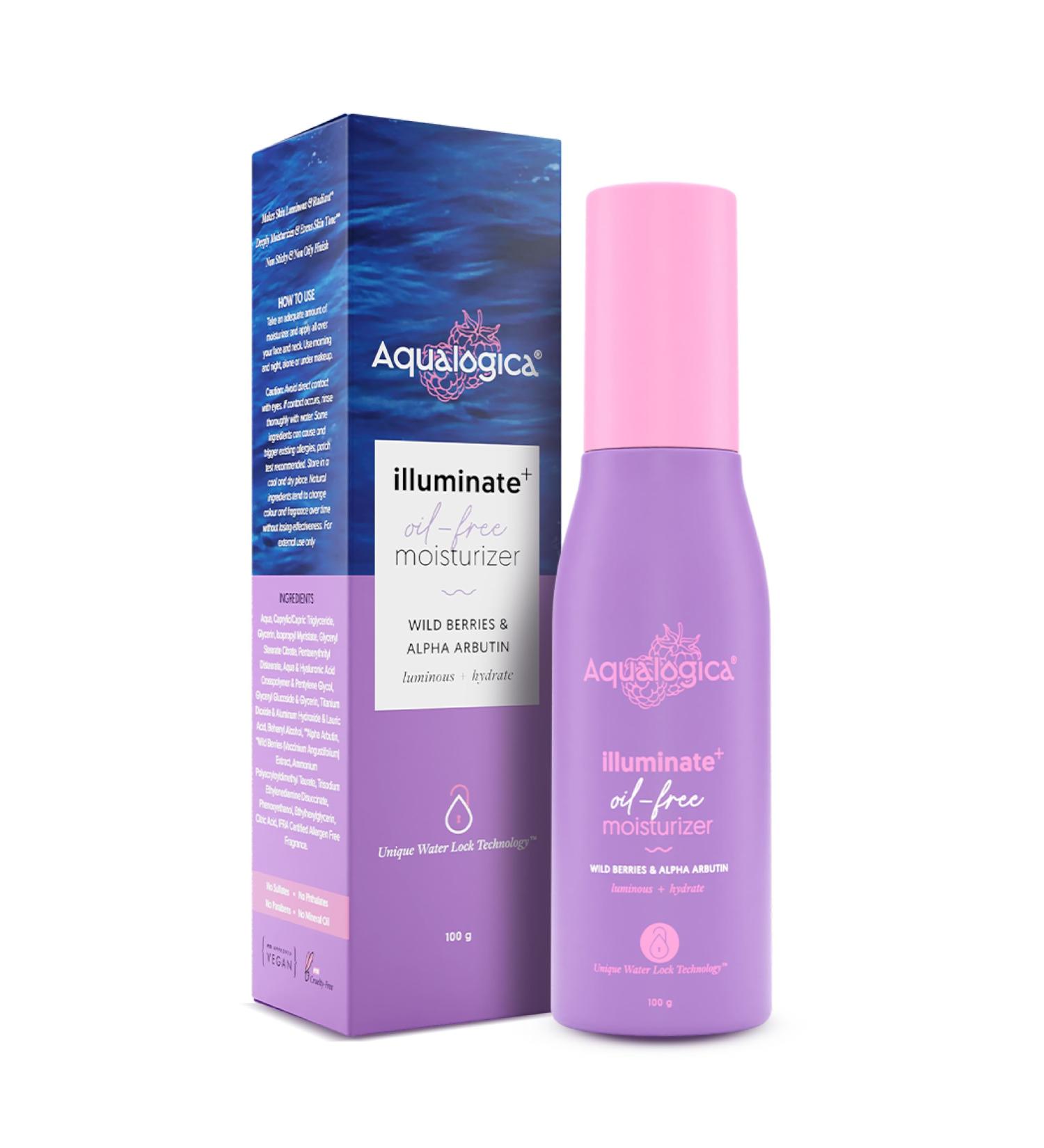 Illuminate+ Oil Free Face Moisturizer | Wild Berries & Alpha Arbutin | Deep Moisturizing & Natural Glow | Non-Sticky & Non-Oily | 3.38 Fl Oz/100ml | International Shipping Available - Buy Online on GoSupps.com