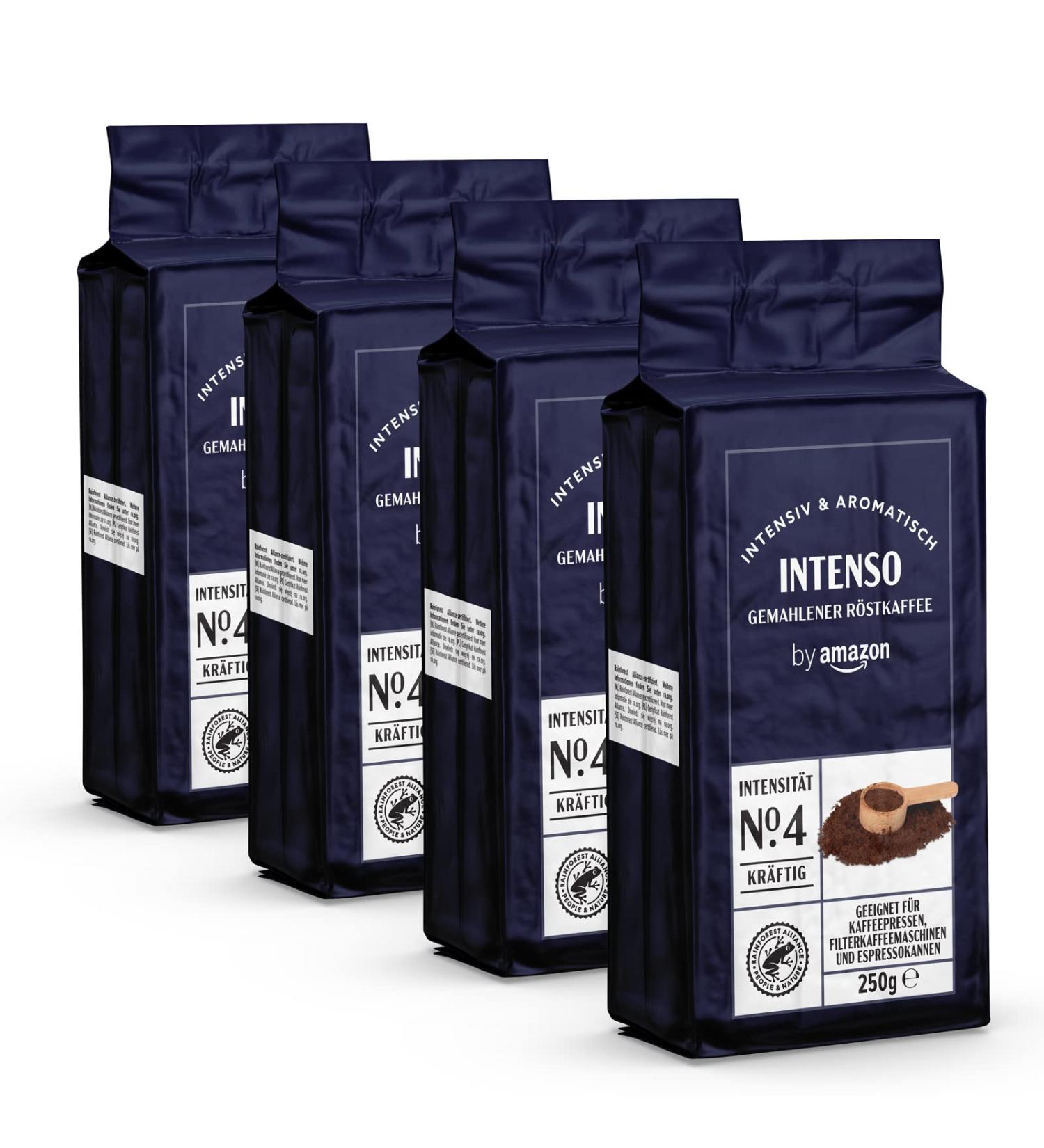 Buy Caff Intenso Ground Coffee - 1 kg (4 x 250g) | Rainforest Alliance Certified | Premium Quality - Buy Online on GoSupps.com
