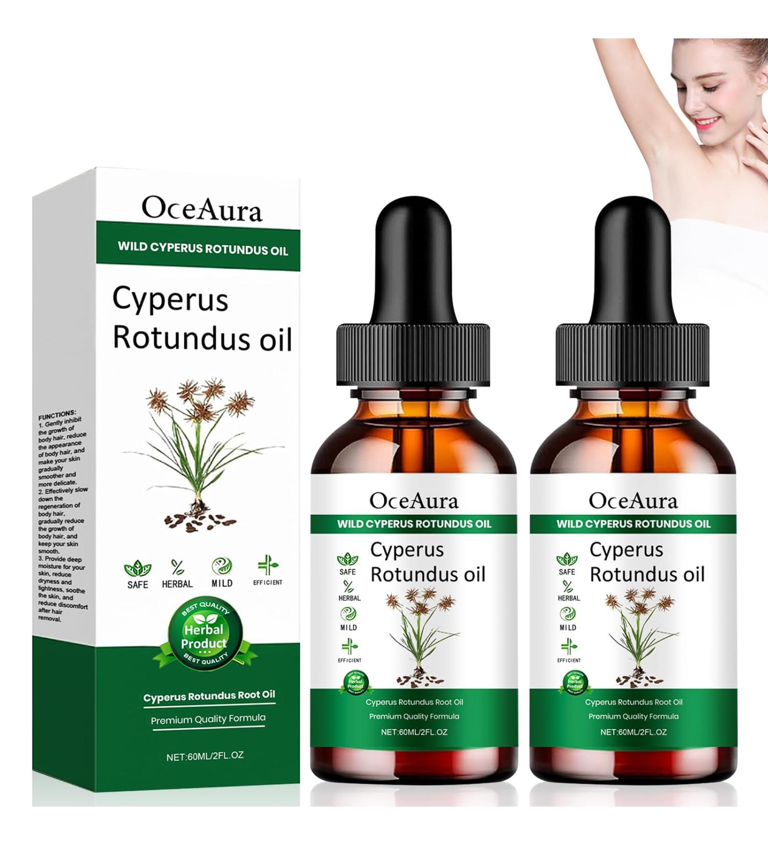 Znnhnn Cyperus Rotundus Oil for Hair RemovalNatural Pure Cyperus Rotundus Oil for Reducing Body Hair Growth and Hydration 60 ml * 2 - Buy Online on GoSupps.com