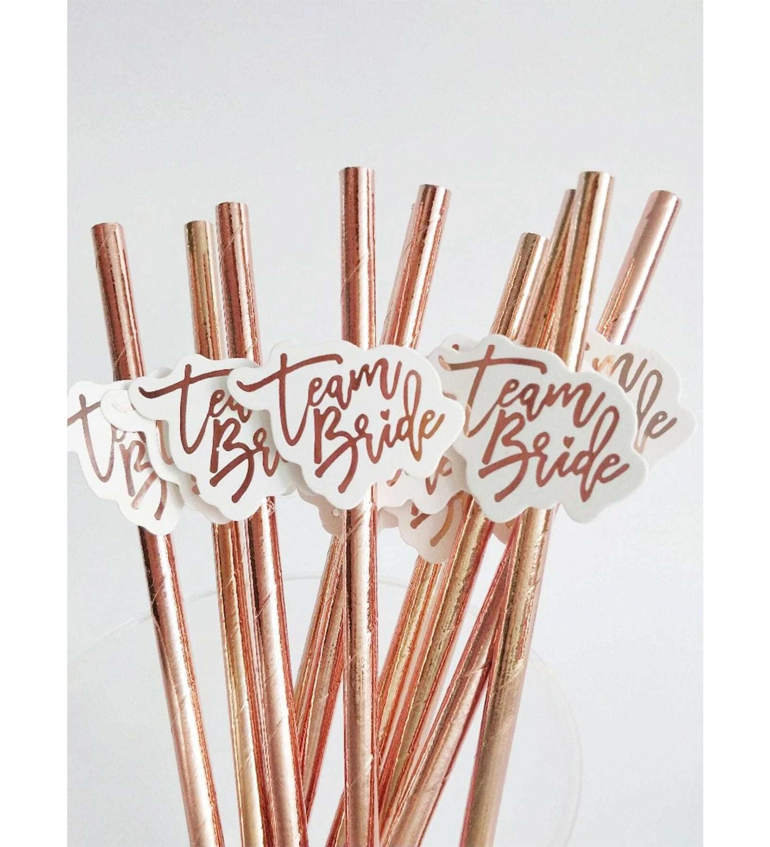 Tonydetox 10Pcs Team Bride Straws Bachelorette Party Straws Favors Decor Bridal Shower Decor Accessories Bachelor Night Party Supplies - Buy Online on GoSupps.com
