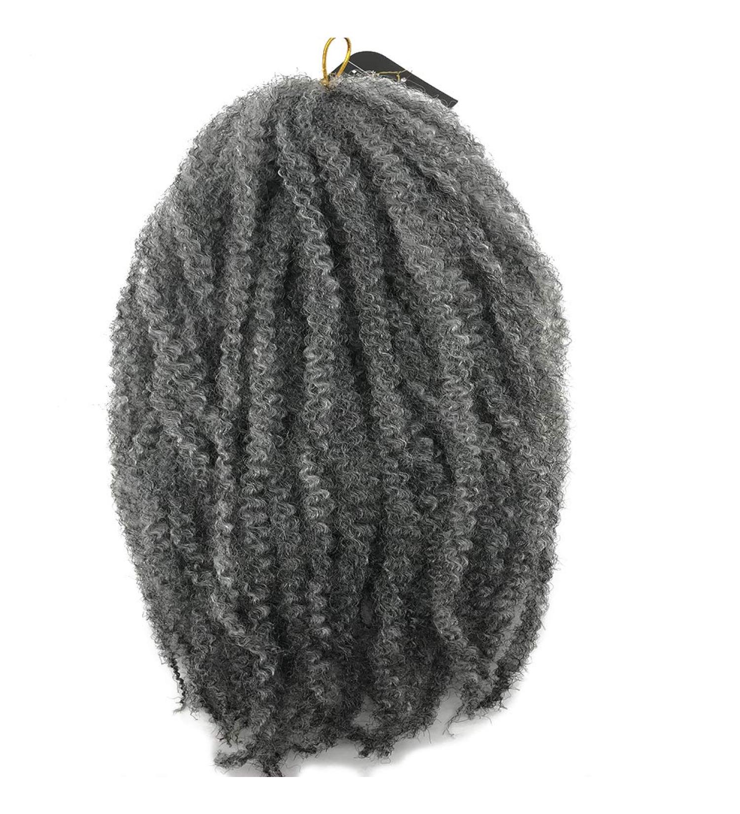 Buy Coolbers 18 Afro Kinky Curly Crochet Braids - Synthetic Marley Bob Hair (6 Packs Gray) for Stunning and Versatile Styles - Buy Online on GoSupps.com