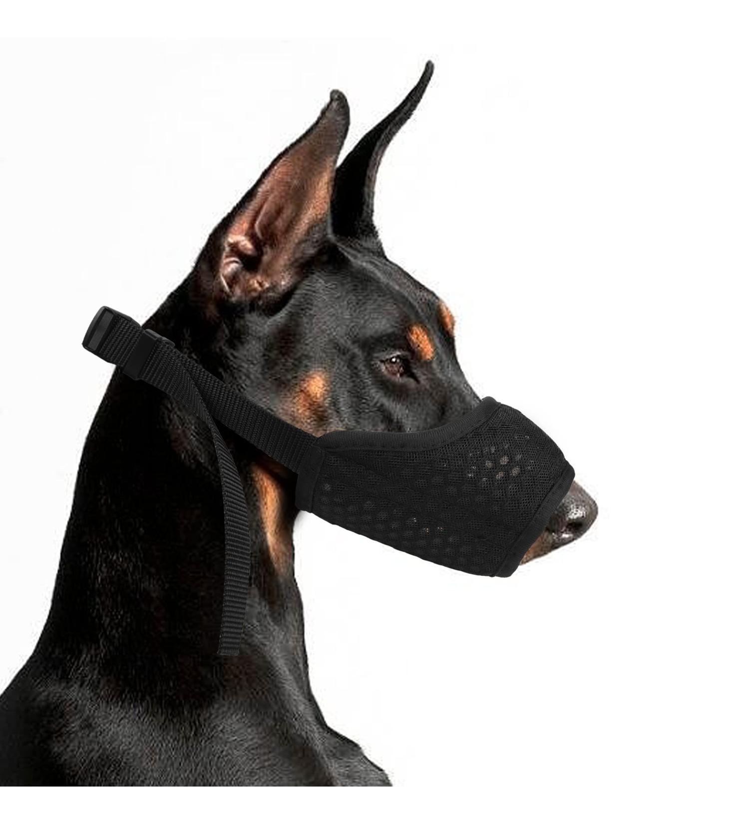 Yaodhaod XXL Black Dog Muzzle - Breathable Mesh for Safe Eating Biting & Chewing Prevention - International Shipping - Buy Online on GoSupps.com