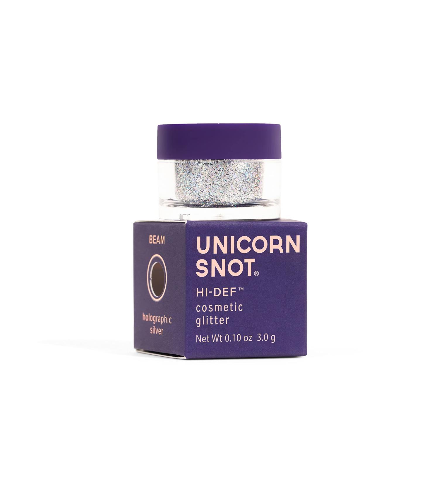 Unicorn Snot Holographic Hi-Def Glitter for Face, Body & Hair - Vegan & Gluten Free - 0.10oz (Beam/Holo Silver) - Buy Online on GoSupps.com
