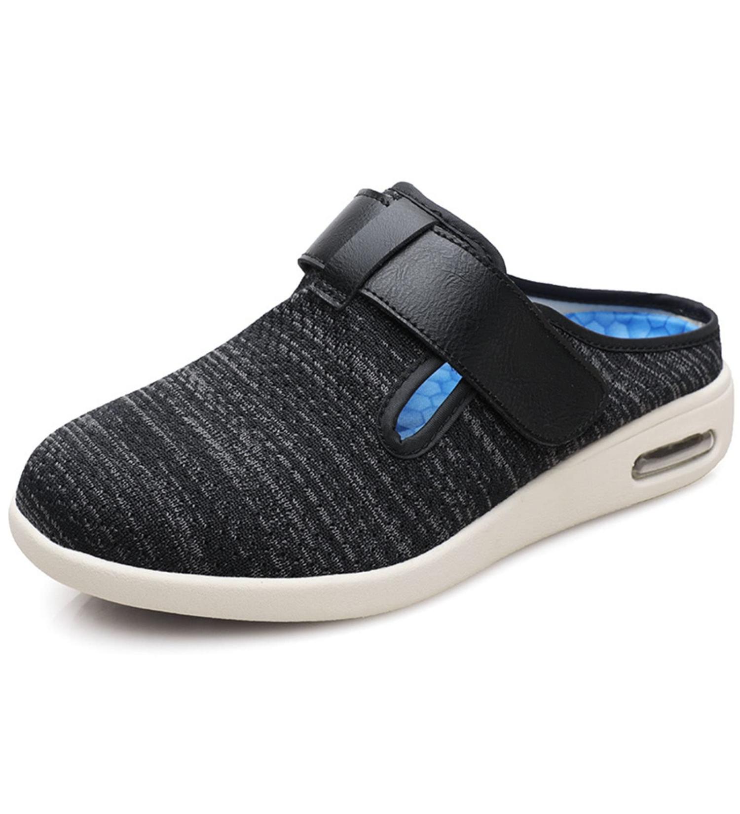 EVNI Diabetic Slippers - Lightweight Orthopedic Shoes for Foot Pain Relief - Black Gray - Ideal for Diabetes, Edema, Bunions, Arthritis - Sizes 6 - Buy Online on GoSupps.com