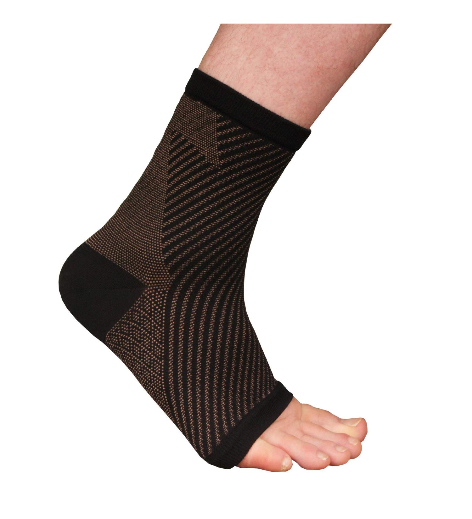 Buy Copper D 2 Sleeves Dark Rayon Bamboo Compression Ankle Support | Injury Relief & Daily Comfort - Large XL/XXL - Buy Online on GoSupps.com