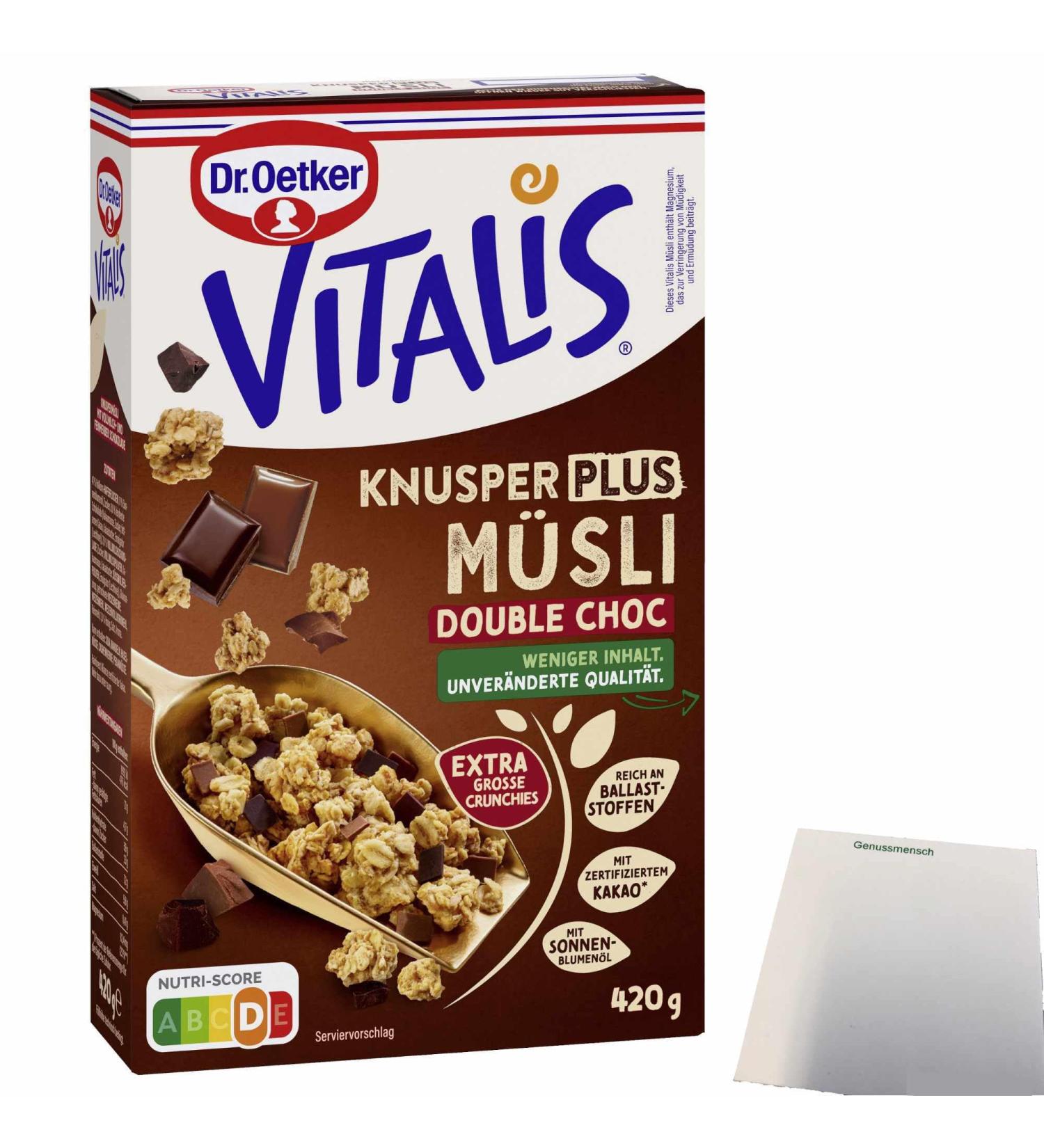 usy Pack pour c r ales Dr.Oetker Vitalis Knusper Plus Double Choc (paquet de 420 g) + bloc usy - Buy Online on GoSupps.com