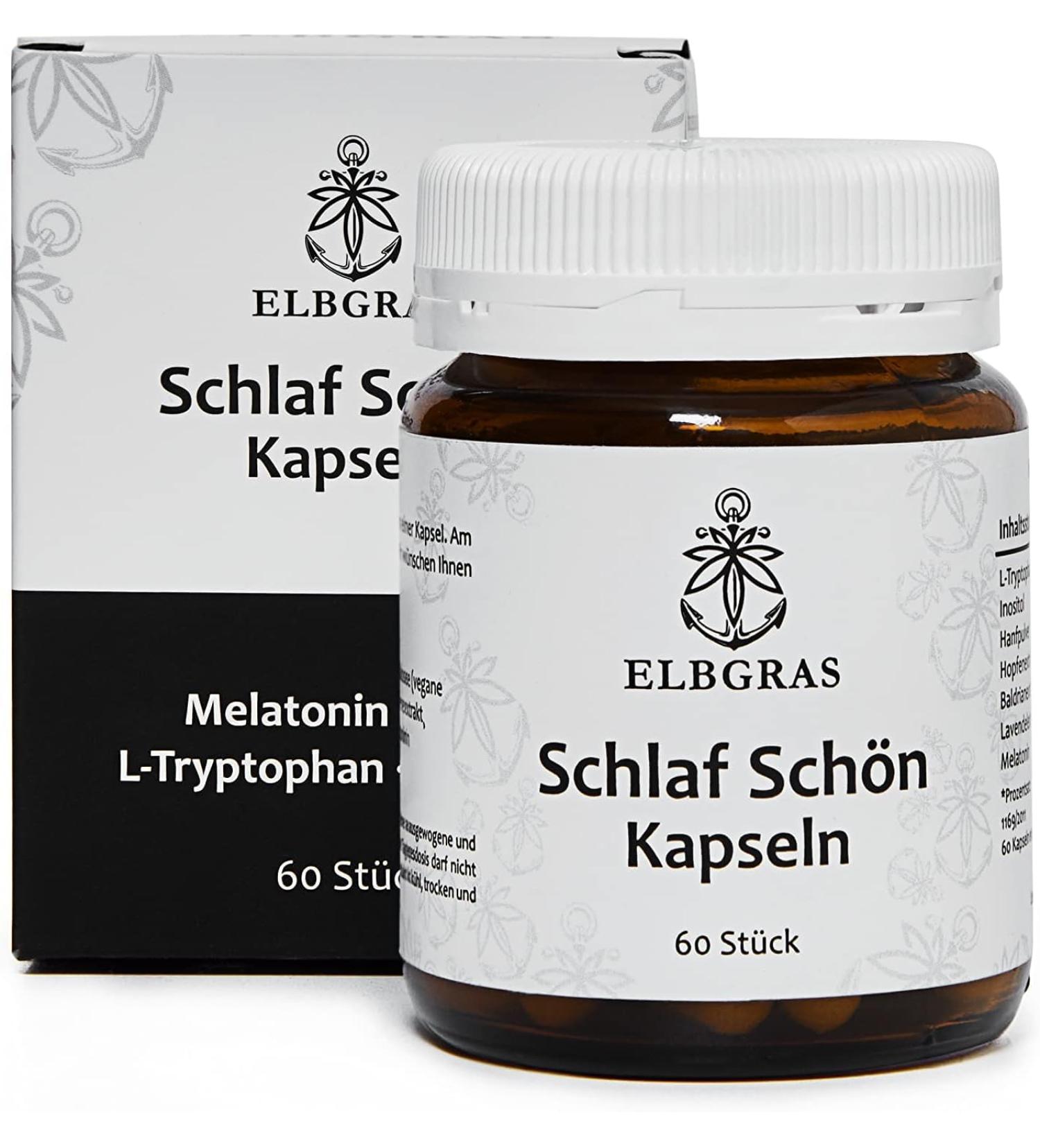 Elbgras Sleep Well Capsules - Vegan Melatonin H -BMTL Formula - 60 Tablets for Restful Sleep | Shop Internationally - Buy Online on GoSupps.com