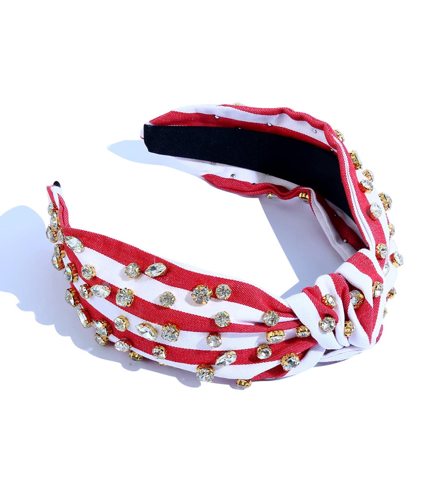 FEDANS Red Jeweled Headband for Women - Twist Bohemian Hair Accessory - Buy Online on GoSupps.com