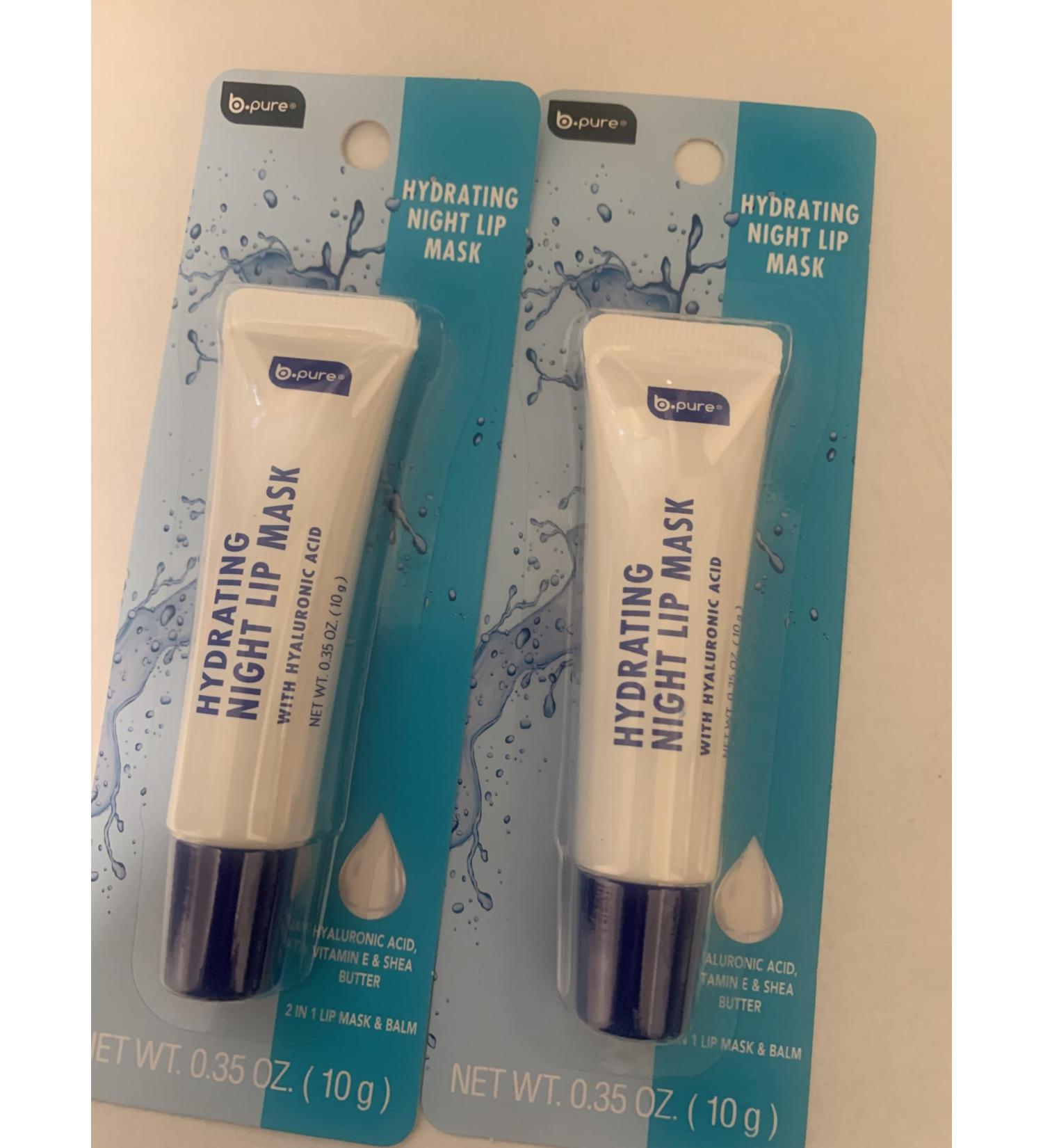 B Pure Hydrating Night Lip Mask with Hyaluronic Acid Vitamin E & Shea Butter 0.35 oz 2 Pack - Buy Online on GoSupps.com