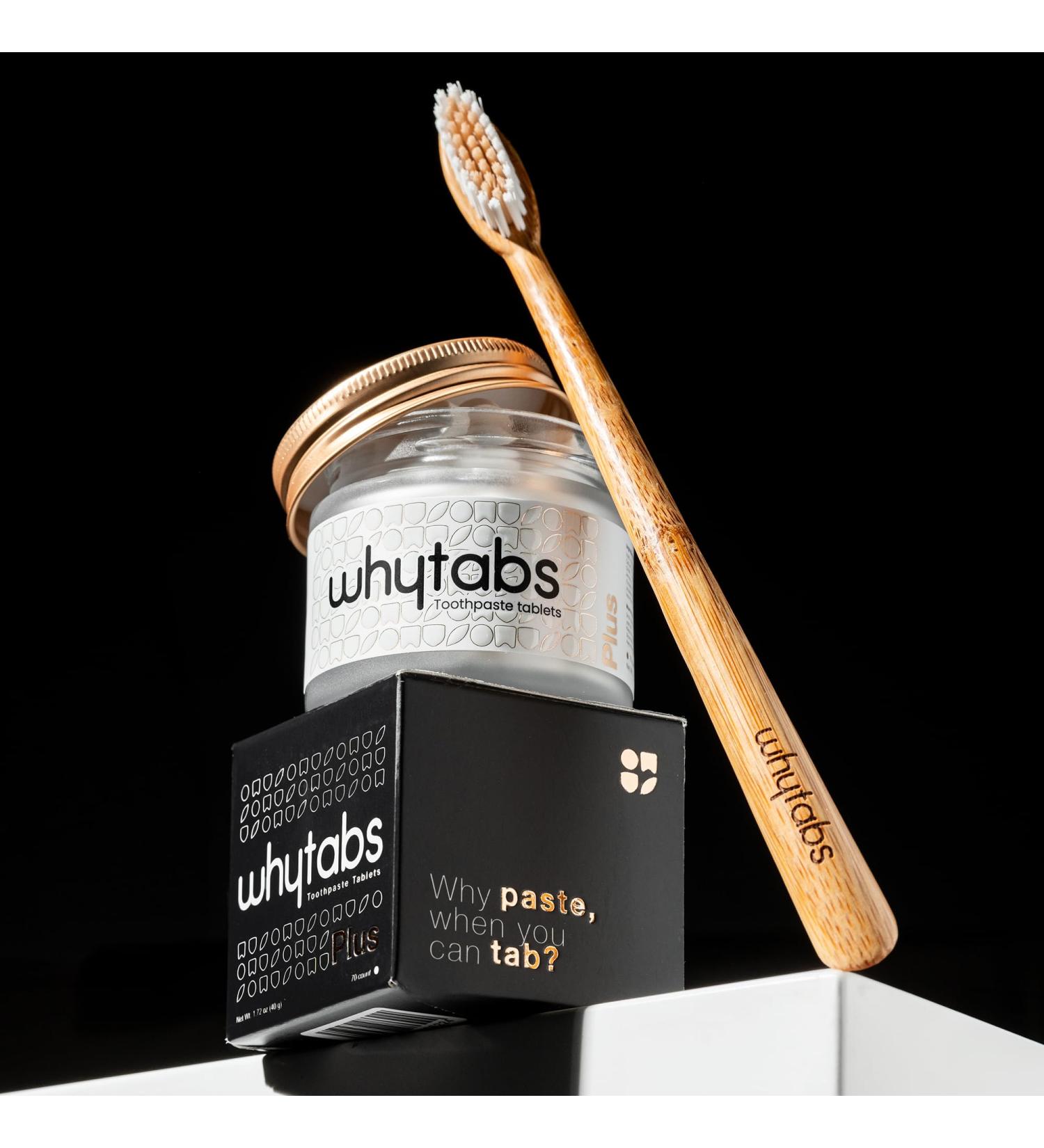 Whytabs Plus Chewable Toothpaste Tablets - Formulated with 5% Nano Hydroxyapatite Toothpaste Tablets - Nano Mint Tabs Zero Waste Mint Flavor with Fennel While Providing a Smooth (70 Units) - Buy Online on GoSupps.com