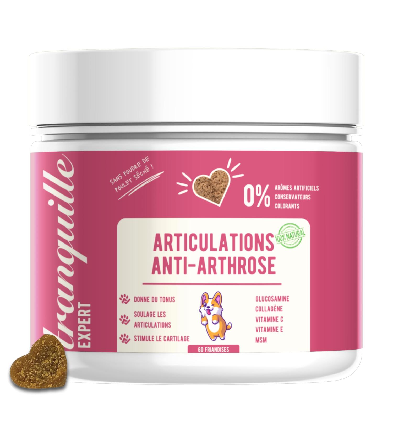 Tranquille Expert Joints - Anti-arthritis Treats for Dogs Highly Concentrated Food Supplement MSM Glucosamine Collagen. 60 Treats without Chicken Powder. - Buy Online on GoSupps.com