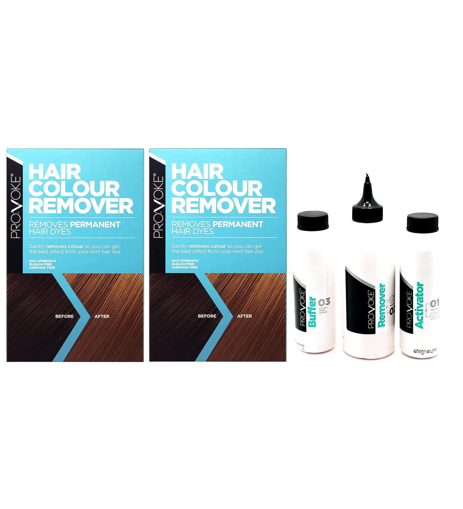Provoke Hair Colour Remover (Pack of 2) Max Strength - Gloves and Instructions Included Removes Unwanted Permanent Hair Dye Colour Restores Natural Hair Colour - Buy Online on GoSupps.com