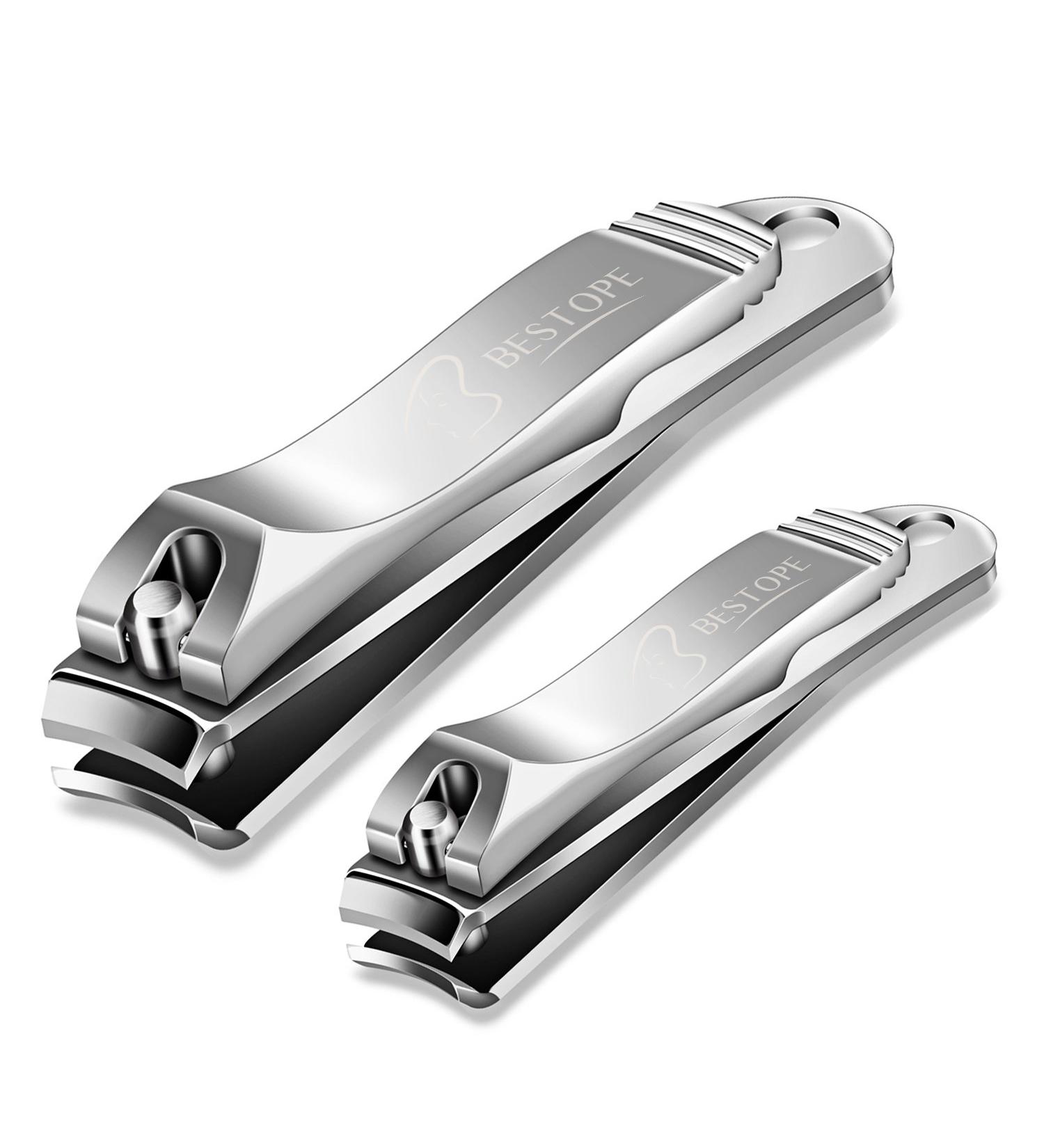 BESTOPE Nail Clipper Set | Sharp Stainless Steel Fingernail & Toenail Clippers for Men & Women | Durable Nail Trimmer in Silver & Chrome - Buy Online on GoSupps.com