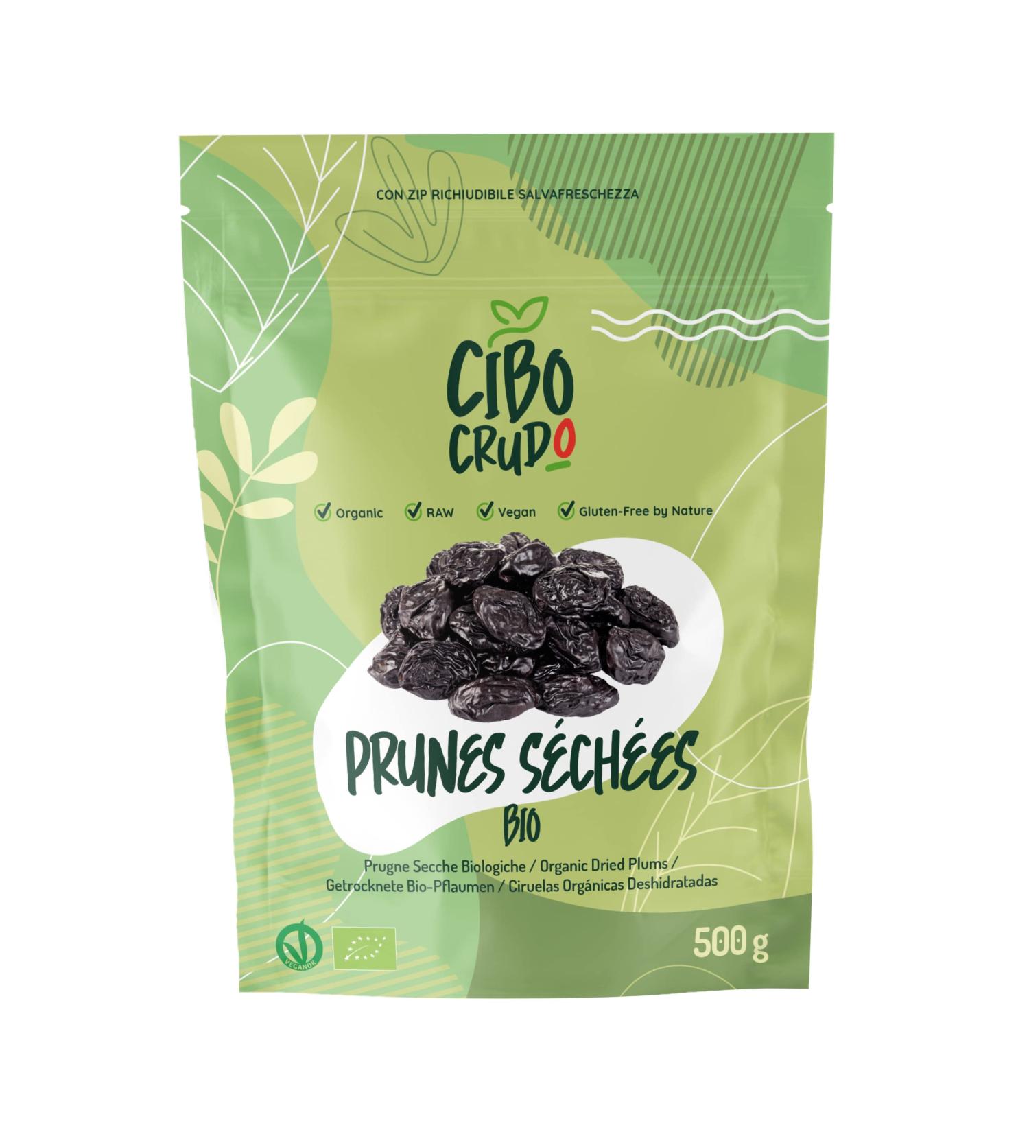 Organic Pitted Agen Prunes - 500g. Raw Pitted Prunes Untreated No Added Sugar. Source of Fiber and Vitamins AB and K. Add to Muesli and Cereals or Herbal Teas and Infusions. - Buy Online on GoSupps.com