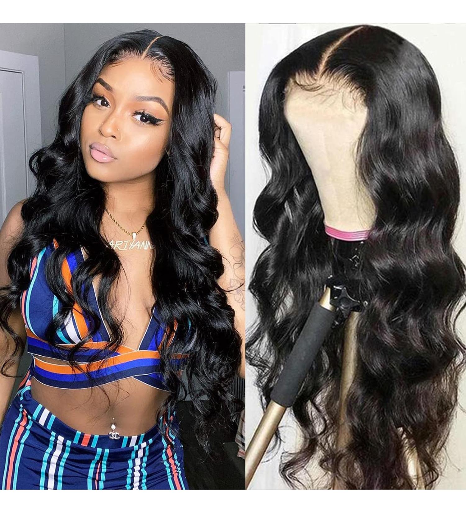 13x4 Body Wave Lace Front Human Hair Wigs for Black Women - Pre Plucked with Baby Hair - 150% Density - Brazilian Virgin Hair - 22 inch - Buy Online on GoSupps.com