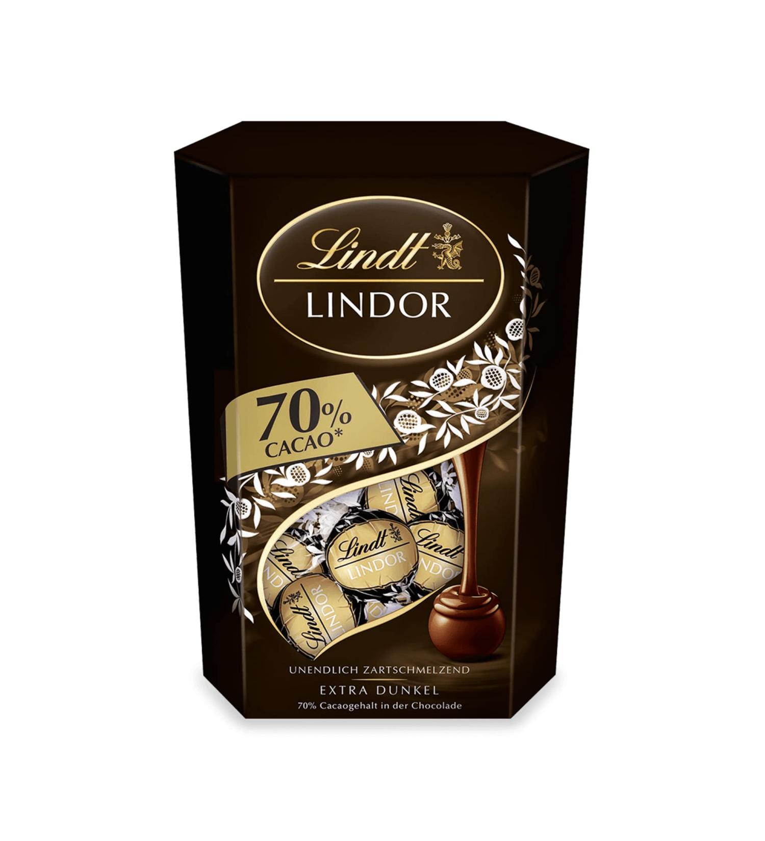 Buy Lindt Lindor Dark Chocolate Balls 70% Cocoa | 500g Cornet | Gourmet Pralines Gift | Approximately 40 Delicate Melting Chocolates | International Shipping Available - Buy Online on GoSupps.com
