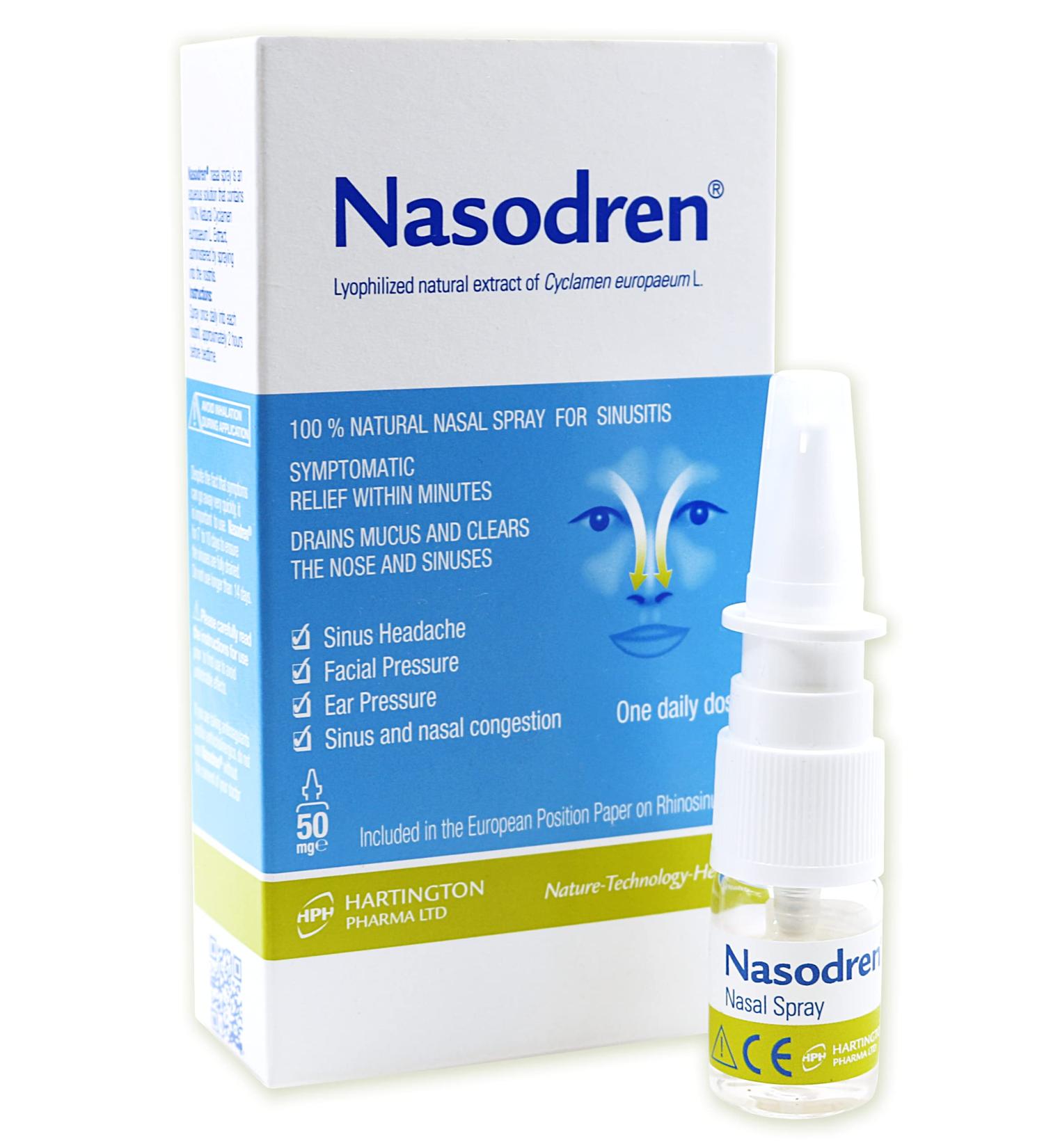 Get Relief from Sinus Infection Symptoms with Nasodren Nasal Spray - Buy Online on GoSupps.com