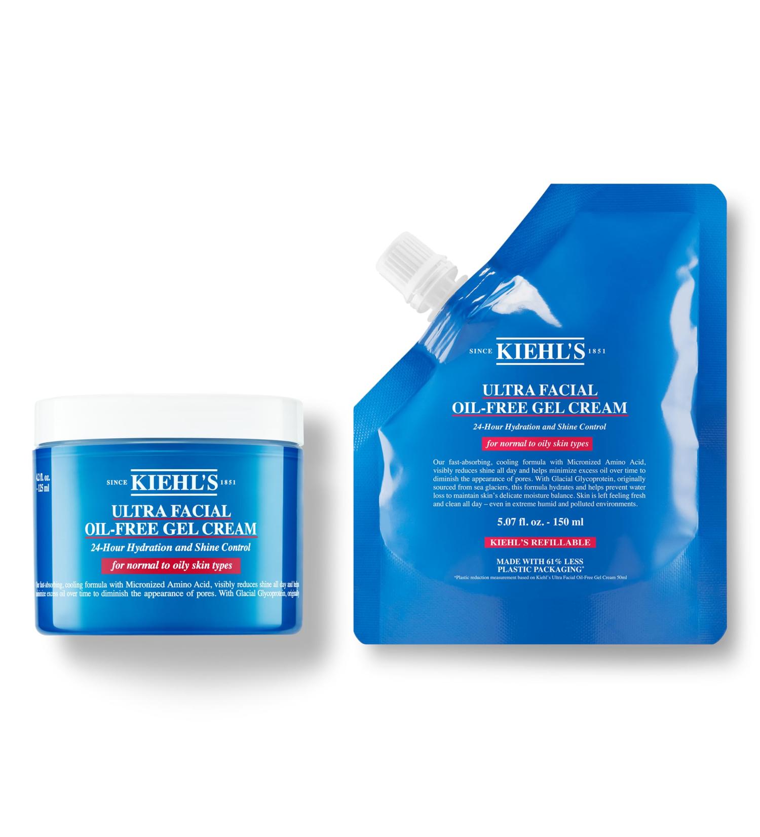 Kiehl's Ultra Facial Oil-Free Moisturizer Shine-Reducing Gel Cream for Oily to Normal Skin Hydrates Skin for 24 Hours Visibly Minimizes Pores Non-comedogenic Value Bundle - Buy Online on GoSupps.com