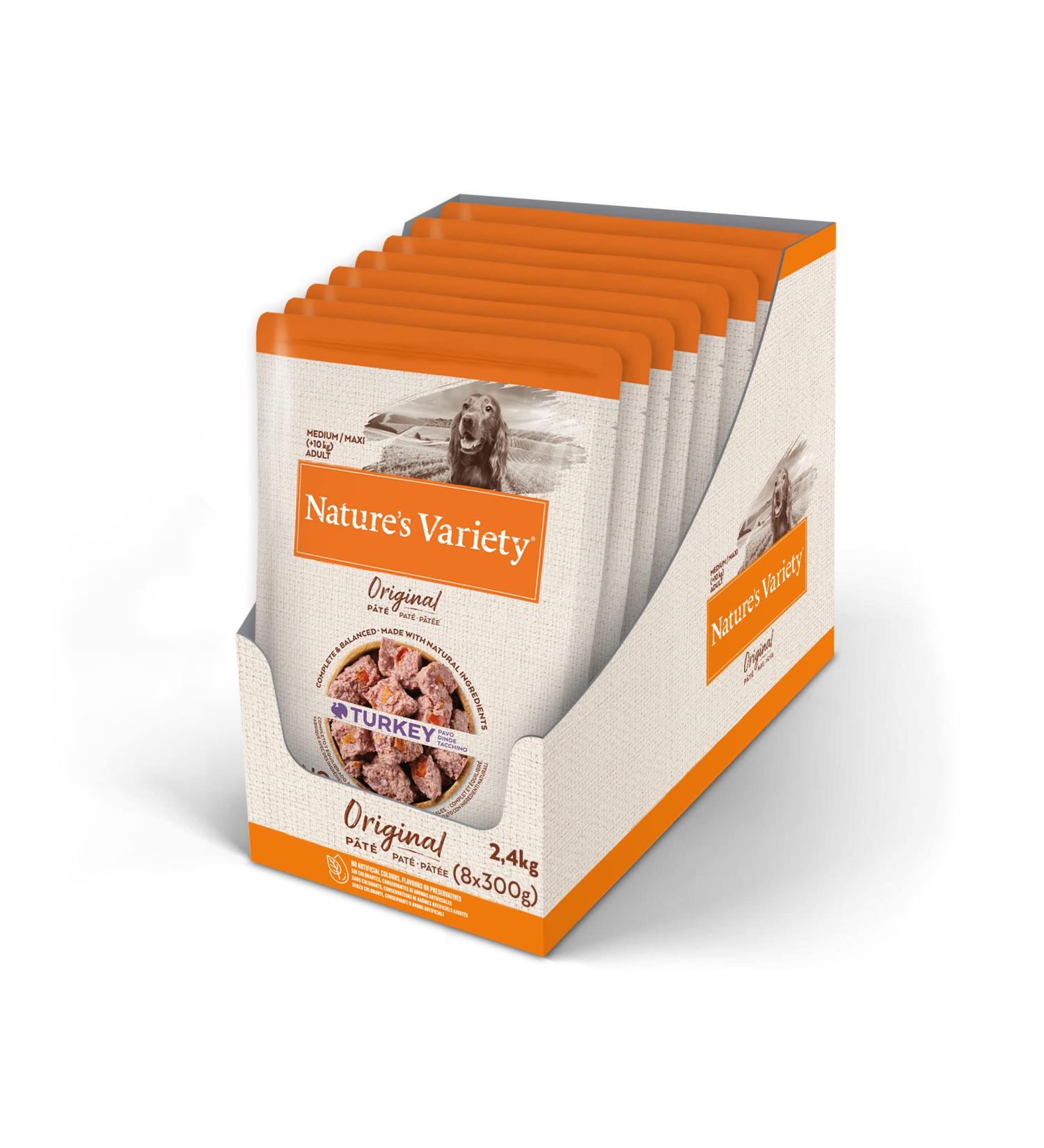 Nature's Variety Original No Grain Turkey Pate for Adult Dogs - Pack of 8 x 300g | Grain-Free Dog Food - Buy Online on GoSupps.com