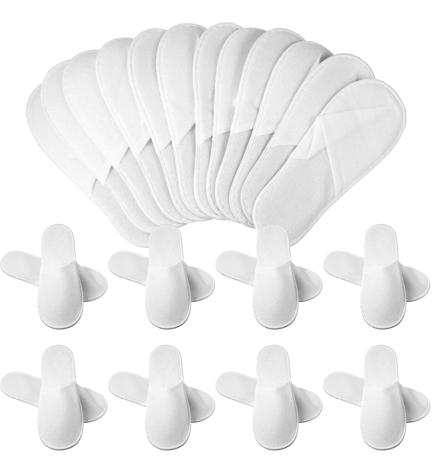40 Pairs Non-Slip Disposable Spa Slippers - White Closed Toe Hotel House Slippers for Men Women - Ideal for Home, Hotel, Wedding Supplies - Buy Online on GoSupps.com