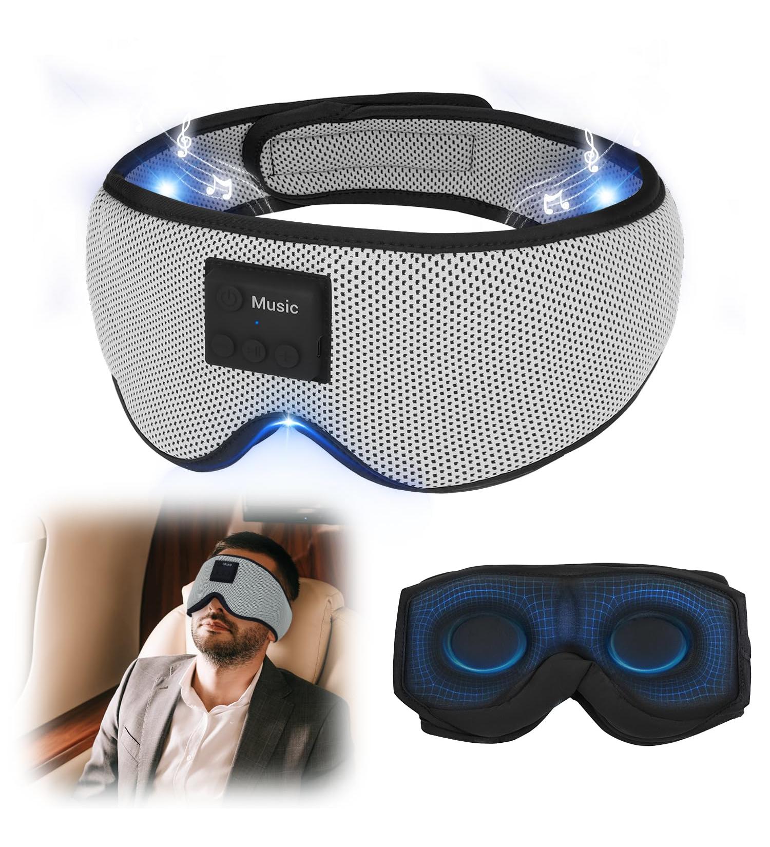 Buy AURTEC 360 Blackout Sleep Eye Mask with Bluetooth 5.2 Headphones - Comfortable 3D Design White Noise for Insomnia Long Battery Life - Perfect for Travel Naps Camping Night Sleep - Buy Online on GoSupps.com