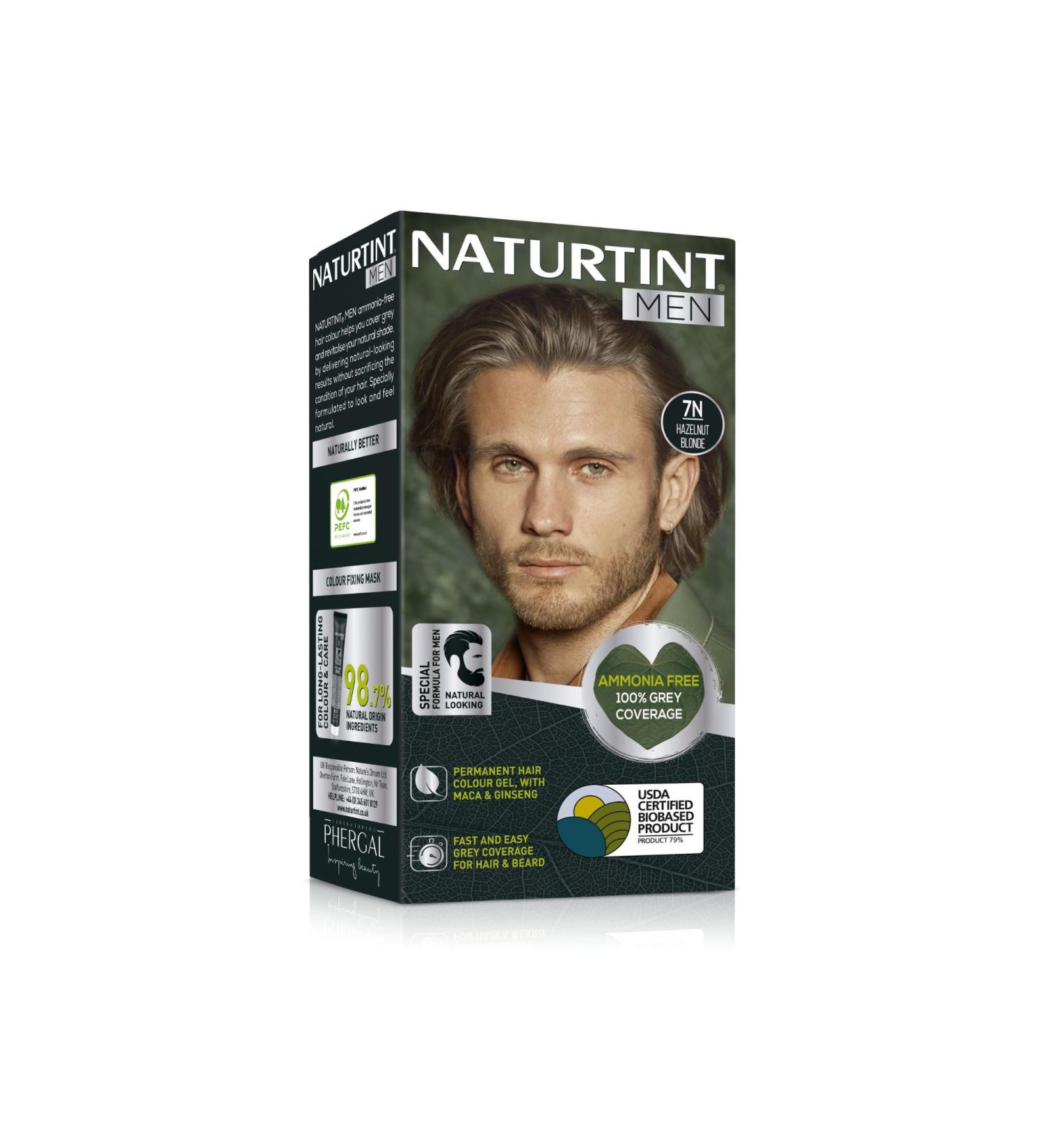 Naturtint Men Permanent Hair Colour Gel 7N Hazelnut Blonde for Hair Beard and Moustache. Ammonia Free up to 100% Grey Coverage Natural Looking Long Lasting Results - Buy Online on GoSupps.com
