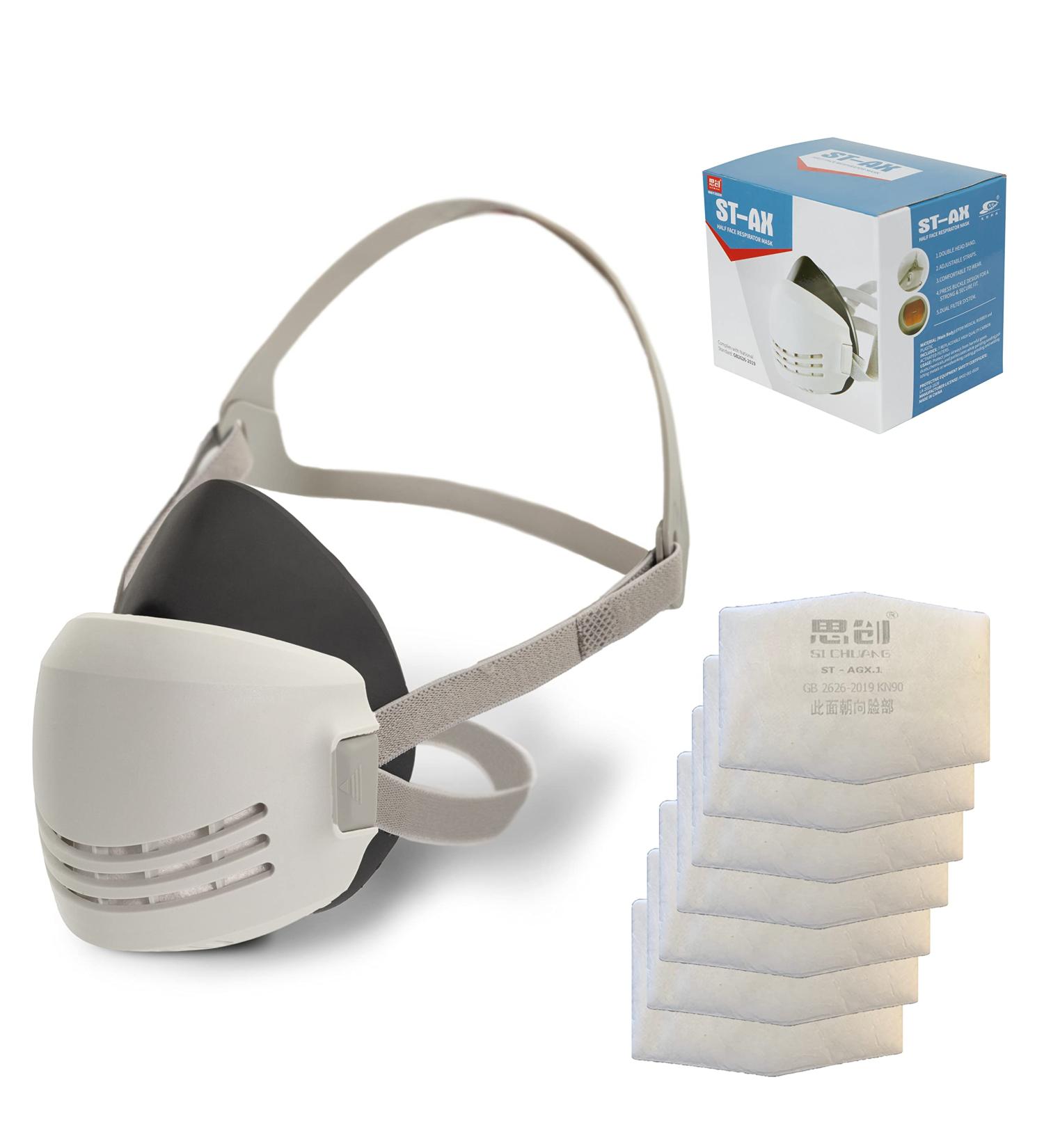 Tesoro Moda Reusable Respirator Mask with 7 Filters  Half Mask Respirator for Woodworking Welding Polishing Painting and Work Protection  Comfortable Quick-Release Headband and Dual Filtration - Buy Online on GoSupps.com